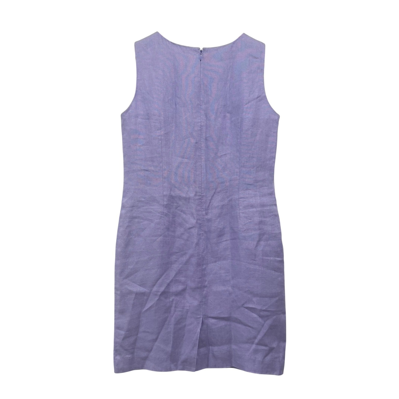 Talbots Irish Linen Sheath Dress Orchid Purple Sleeveless 8P Resort Wedding FLAW