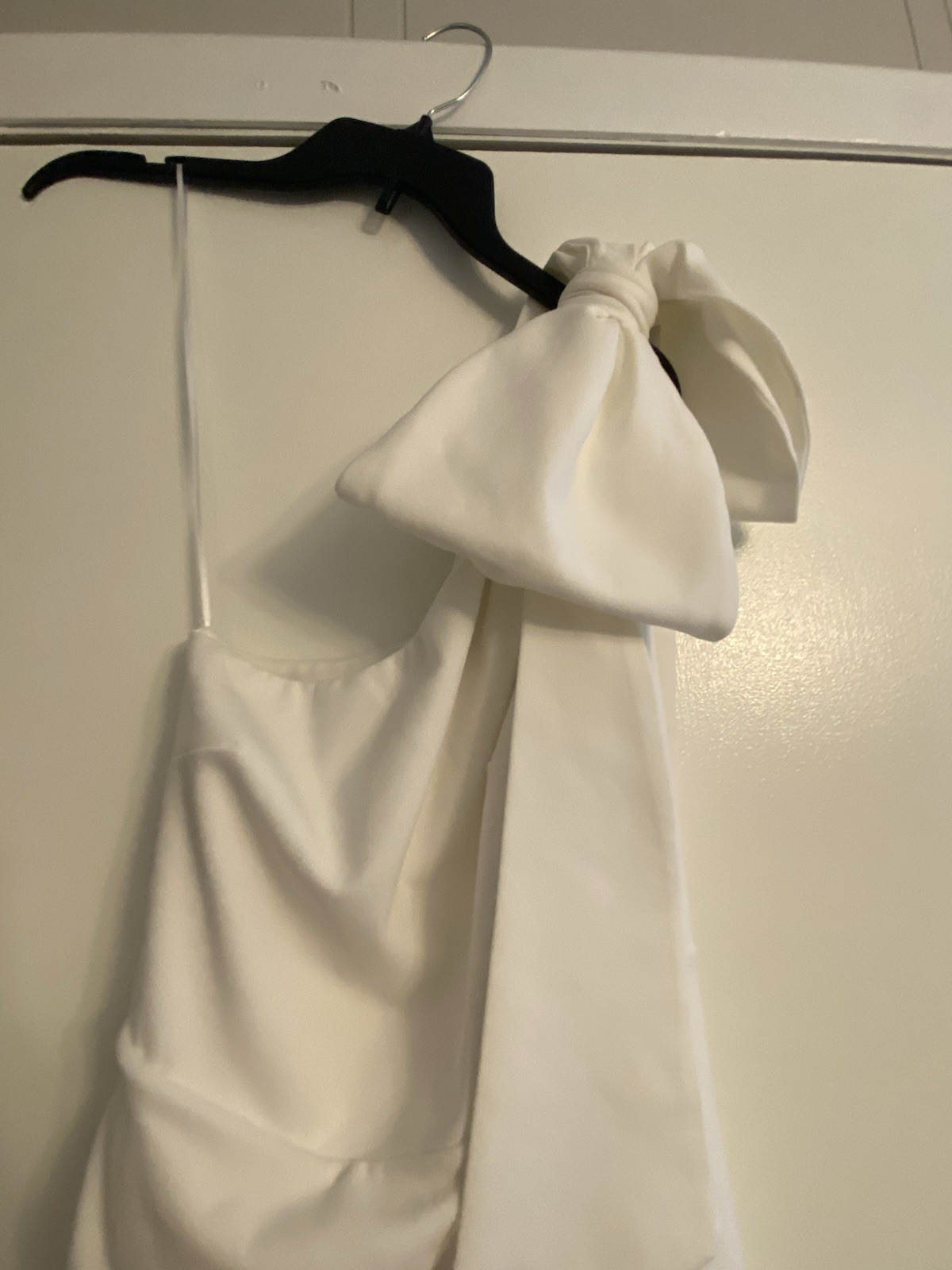 Long White One Shoulder Alternative Wedding Dress Bridal Gown Small