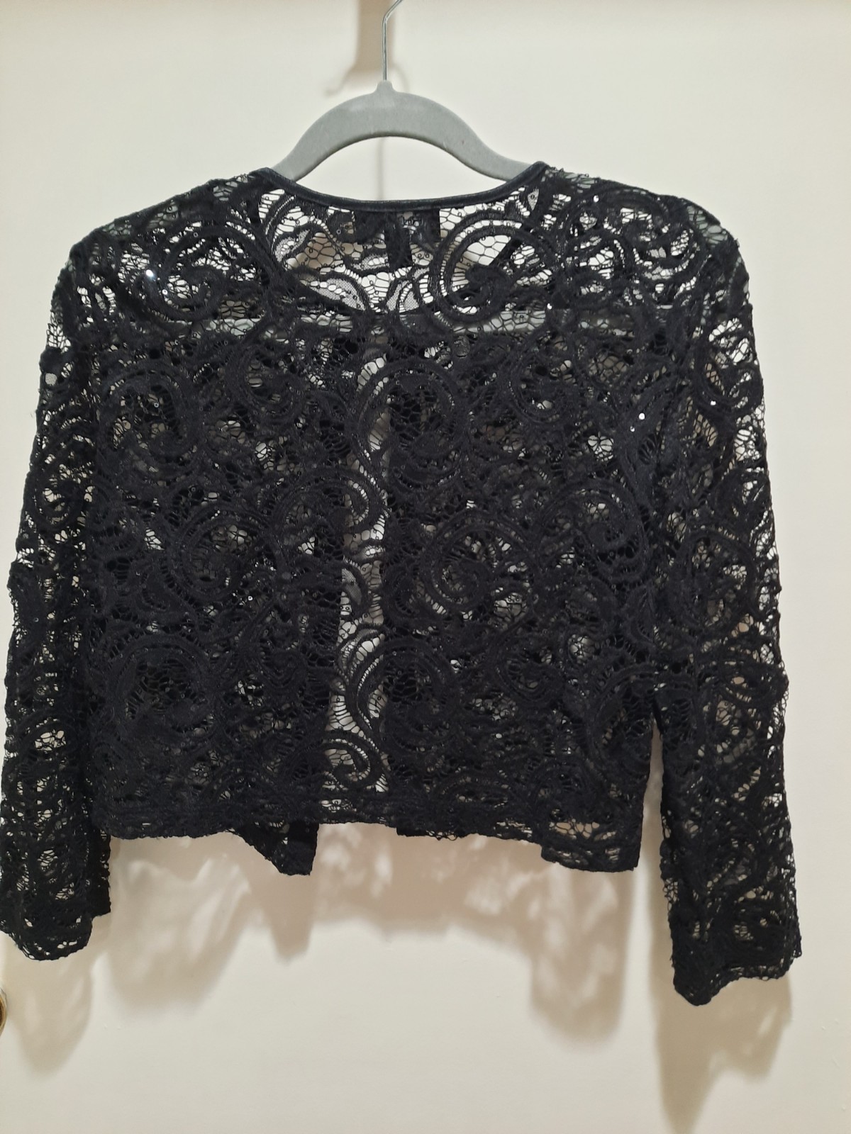 RNstudio Size Medium Formal Black Lace Sequence Shrug Wedding Nice Pretty