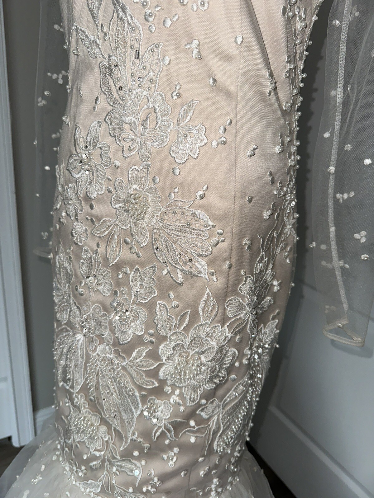 Custom Designed Handmade Ivory Mermaid Style Wedding Gown