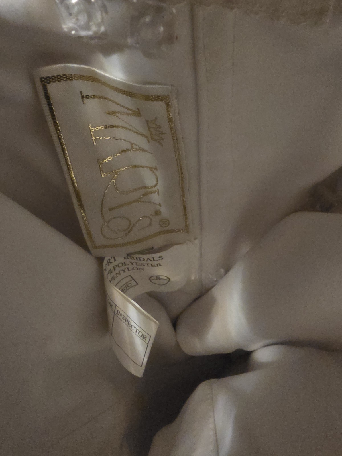 Mary’s Bridals White Gold Beaded Strapless Ball Gown Wedding Dress Size 6