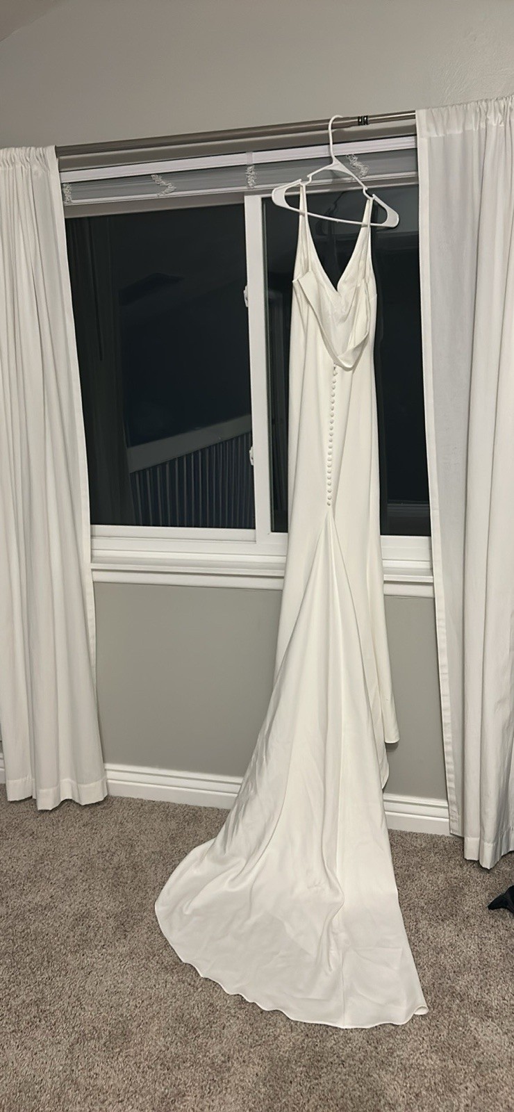 Women’s Wedding Dress With Long White Trail Beautiful
