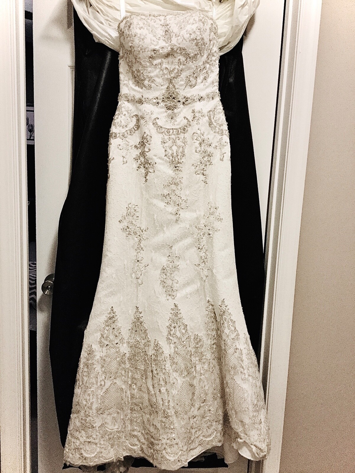 wedding dress champagne trumpet style