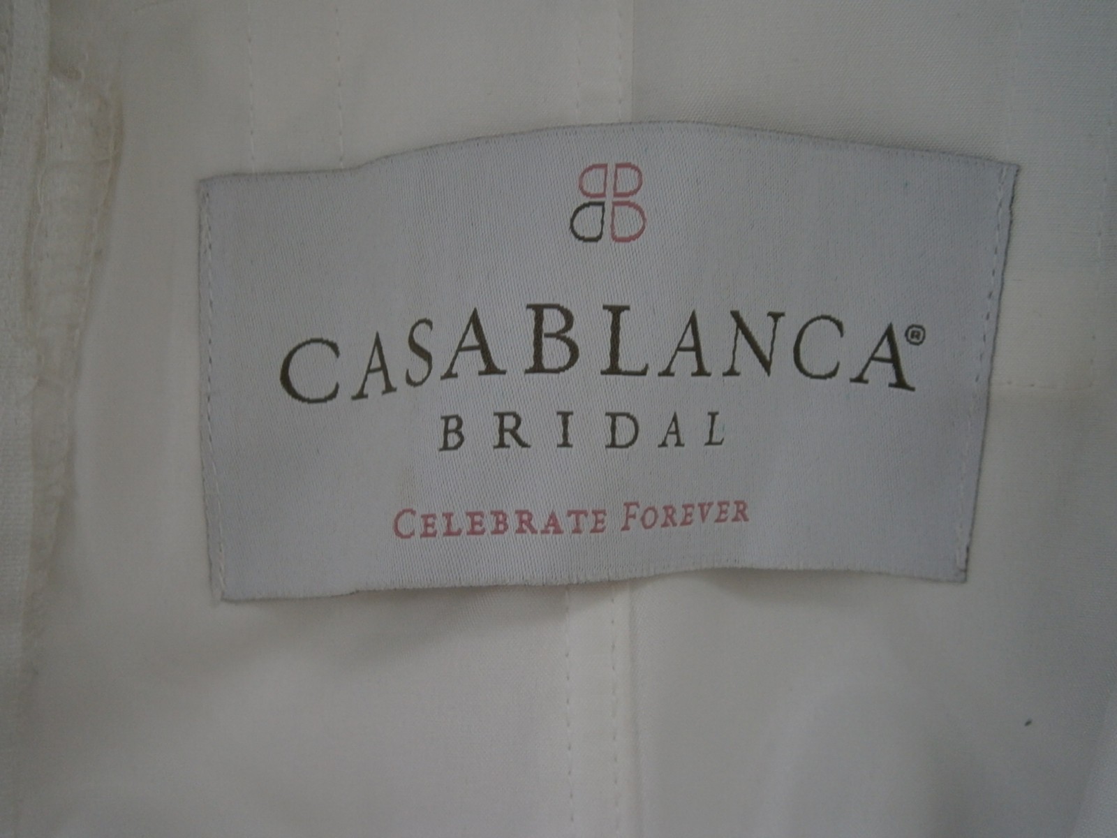 Casablanca 2141 Wedding Dress 12 White Fit & Flare Satin Beaded Illusion Elegant