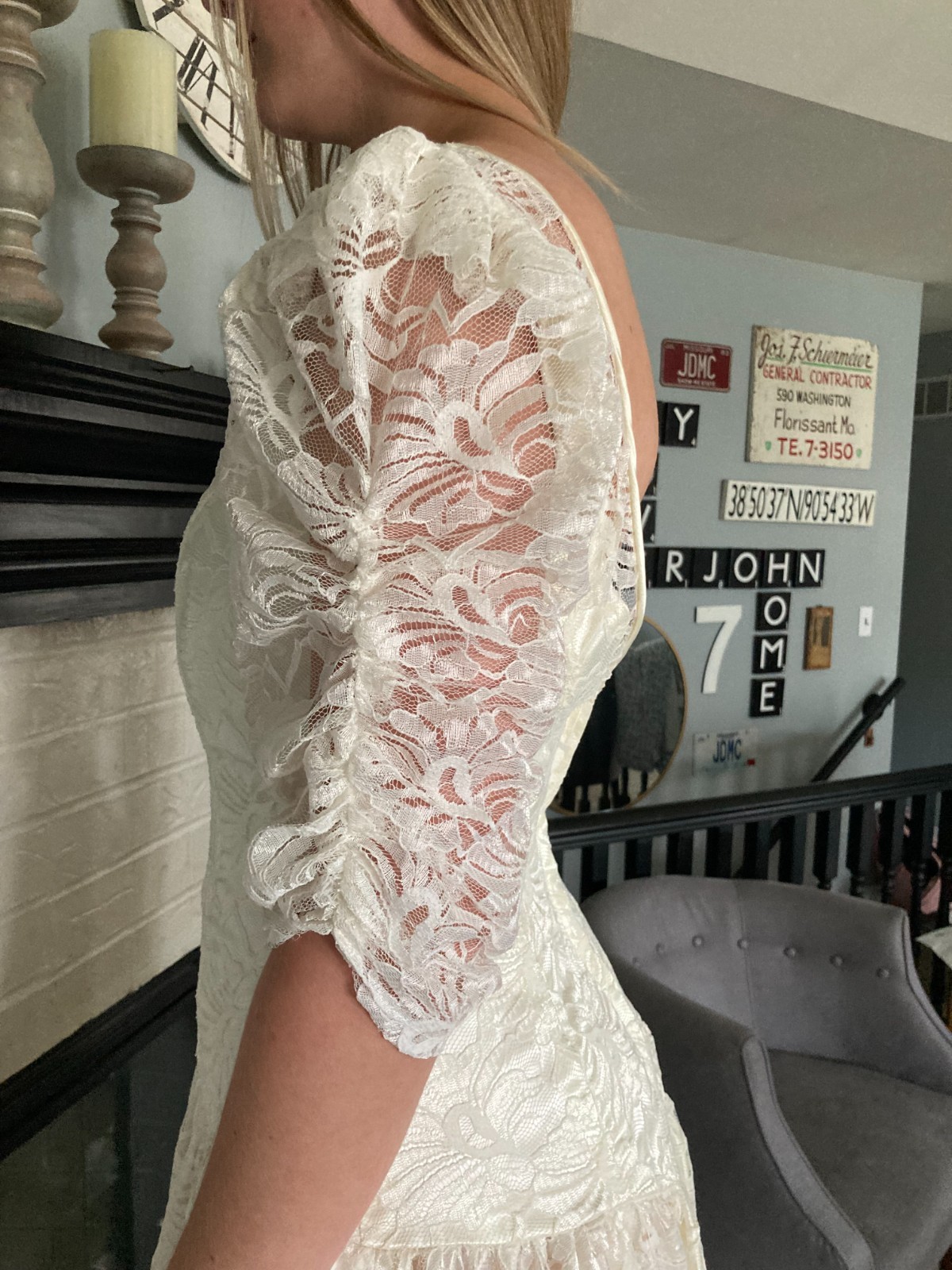 Taffeta & Lace Wedding Dress, Size 7/8 – AE dcq
