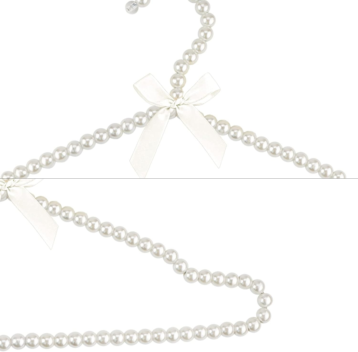 Pearl Hangers 16in for Wedding Dress Bridal Gown, 5-Pack | Sturdy Metal Core, Ri