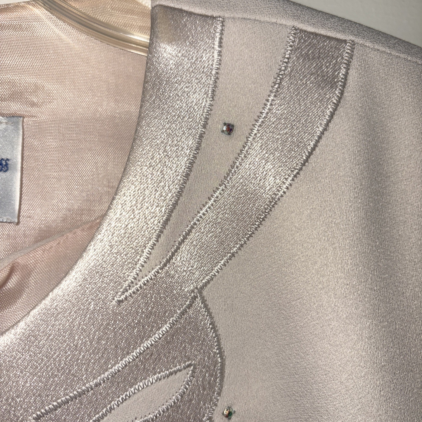 Robes Lawrence Montreal Formal Dress w/Blazer Beige Wedding Bride NYE size 14P