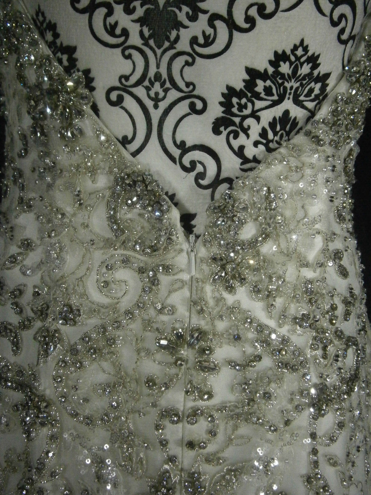 Ysa Makino Wedding Dress Silk Ball Gown 10 White Blush Pink Crystals Layers