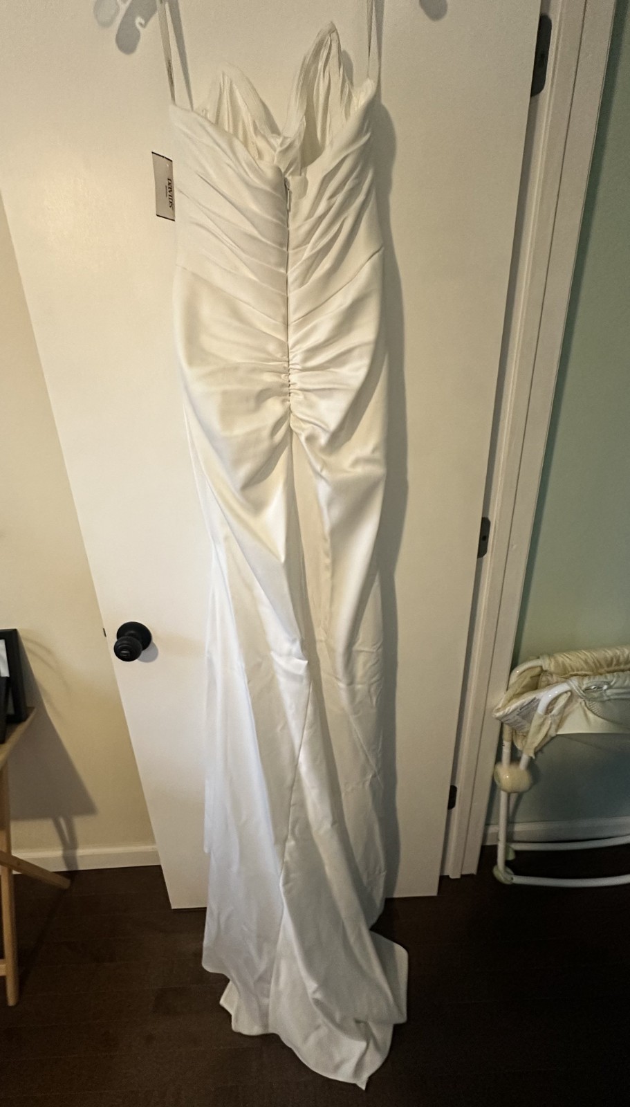 Strapless Draped Mermaid Wedding Dress, size 12 NWT never altered, soft white