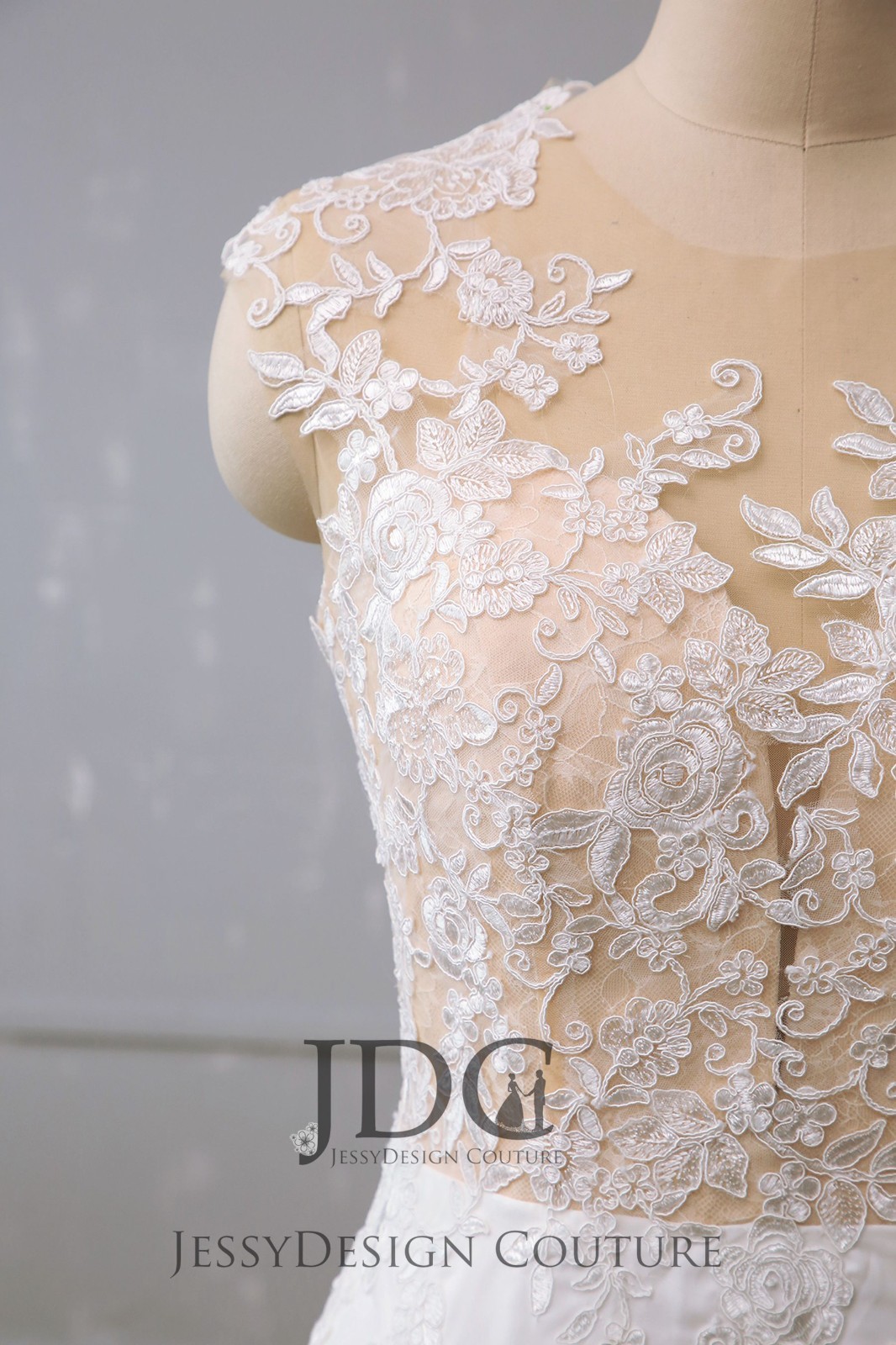 Summer fit flare crepe mermaid lace wedding dress wedding dress N. Measurement