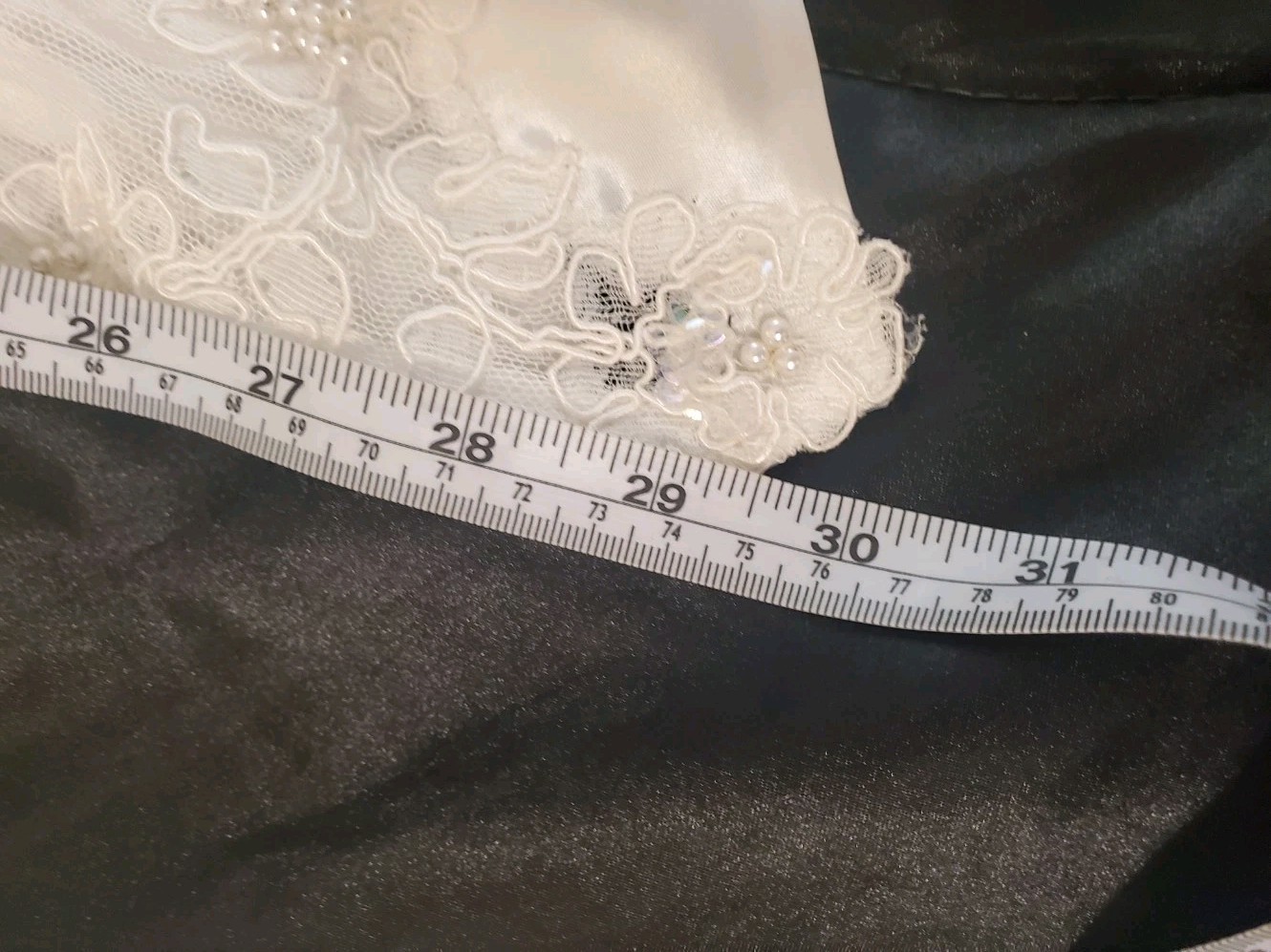 Vintage 80s Wedding Dress Sz Medium (12P?) Acetate Satin Long Sleeve High Neck