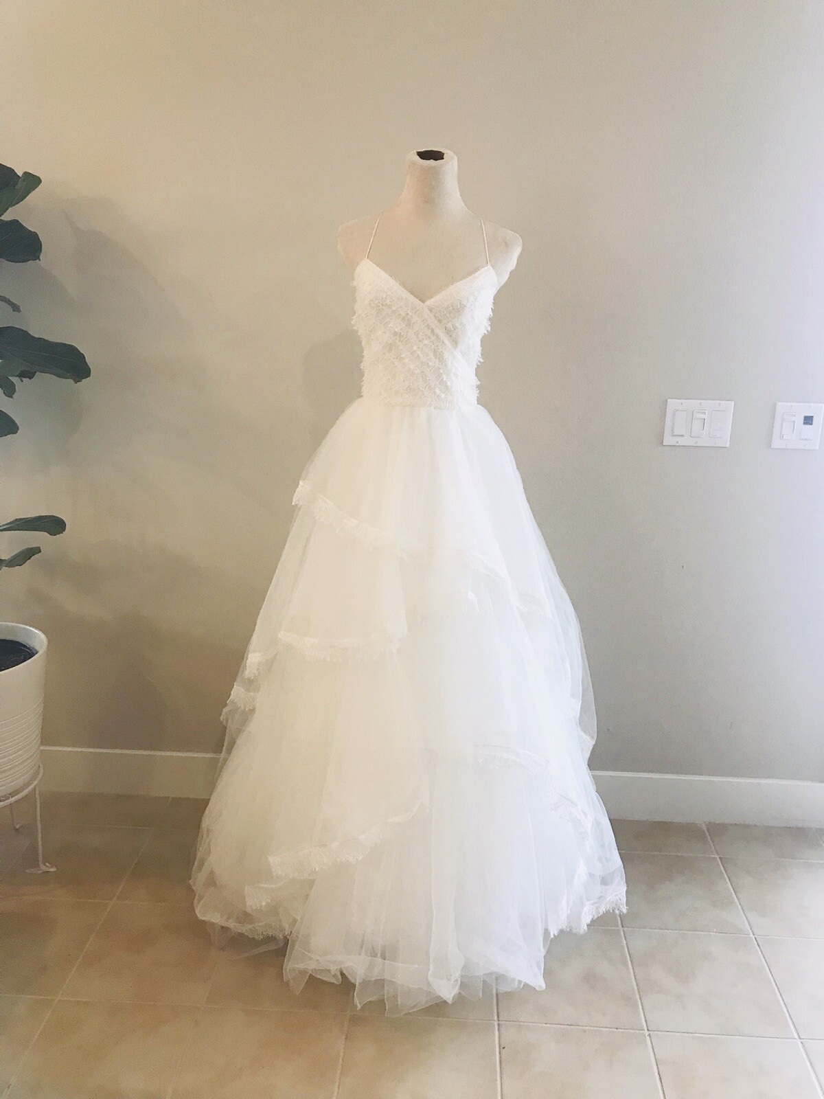New Authentic Christos by Amsale lace tulle wedding dress Size 10 $3300
