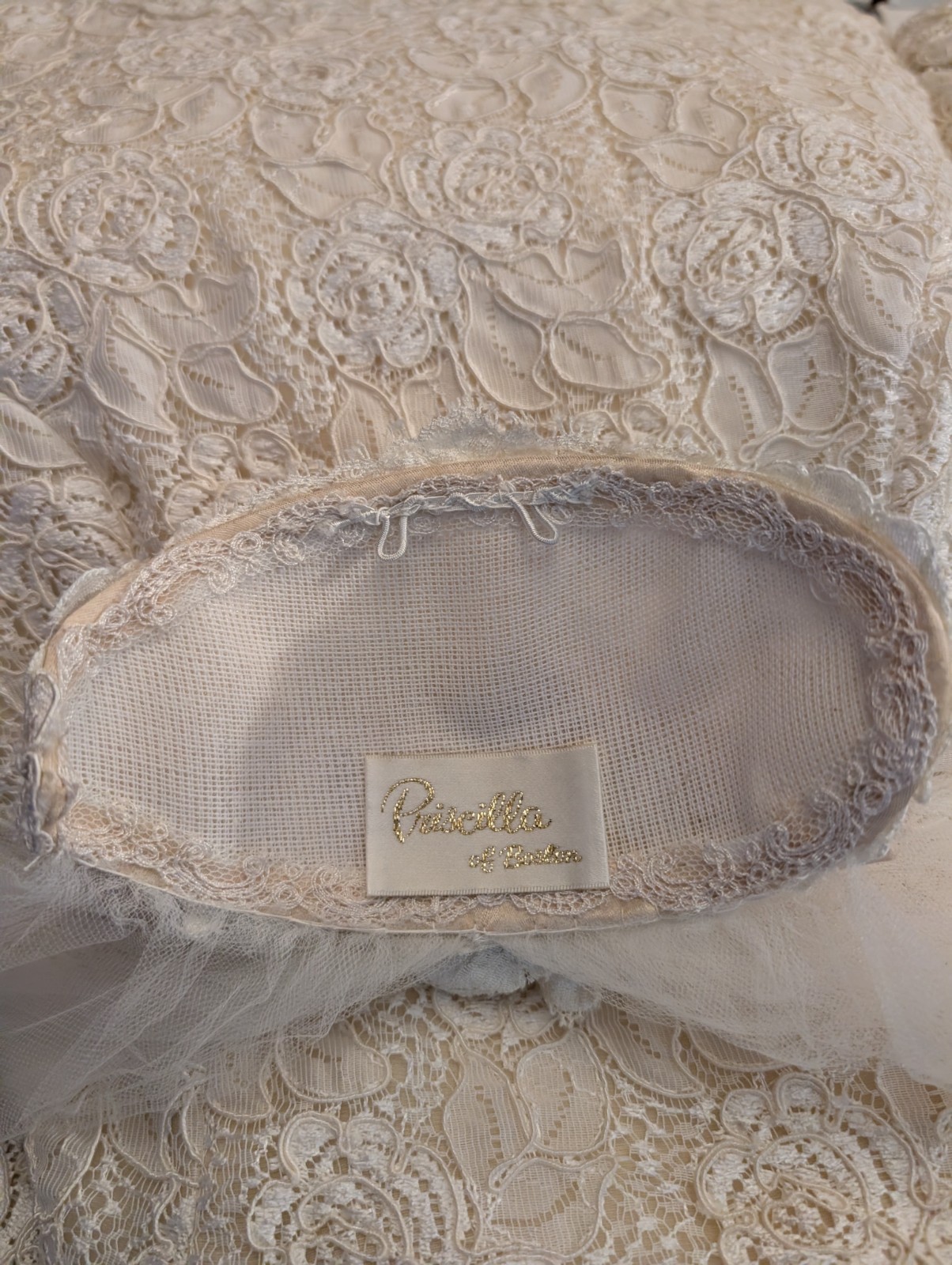 Priscilla Of Boston Designer Wedding Gown And Veil Vintage 90’s $1800