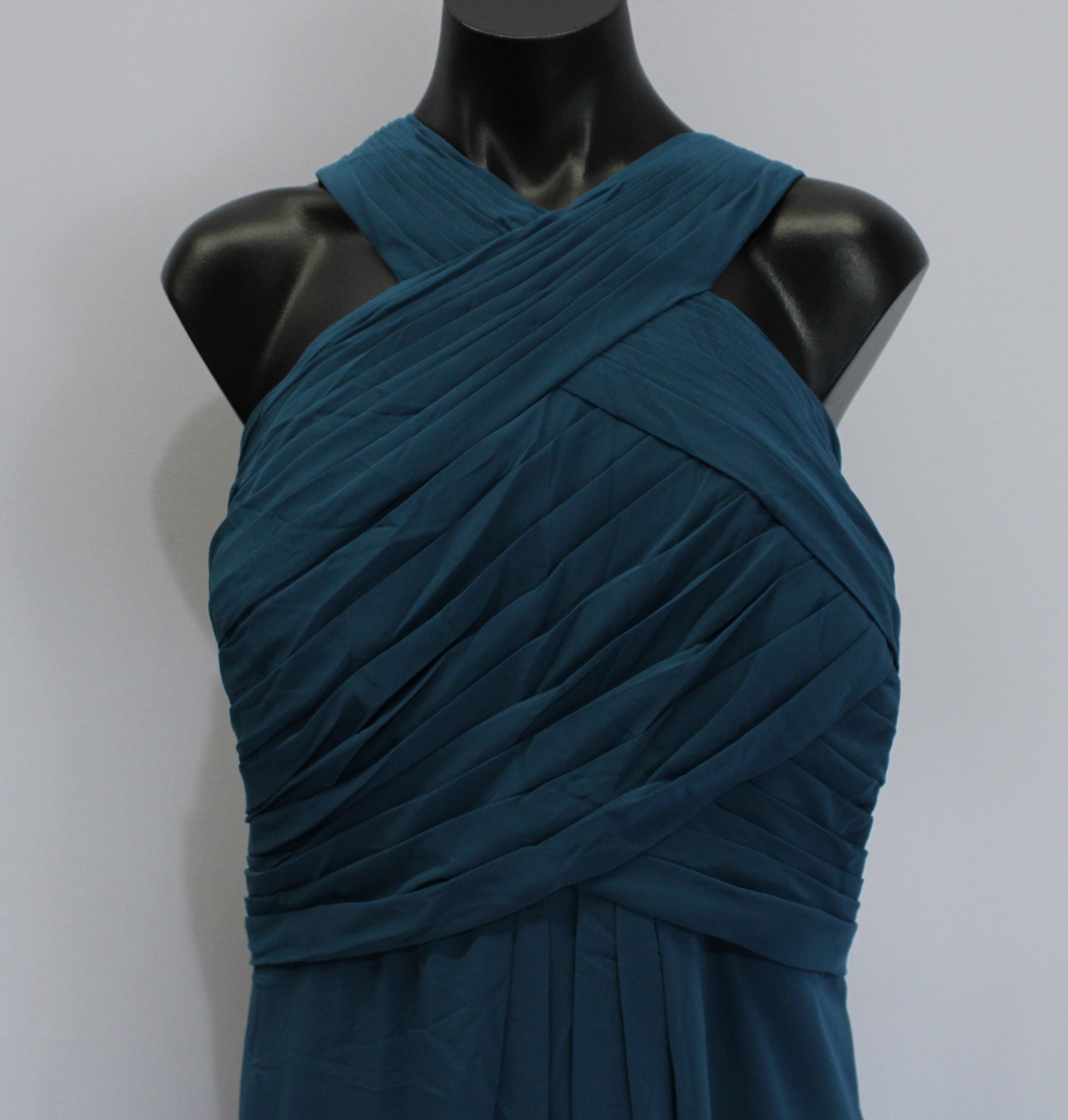 Azazie Women’s Kaleigh A-Line Pleated Chiffon Dress AP2 Ink Blue Size: A28 NWT