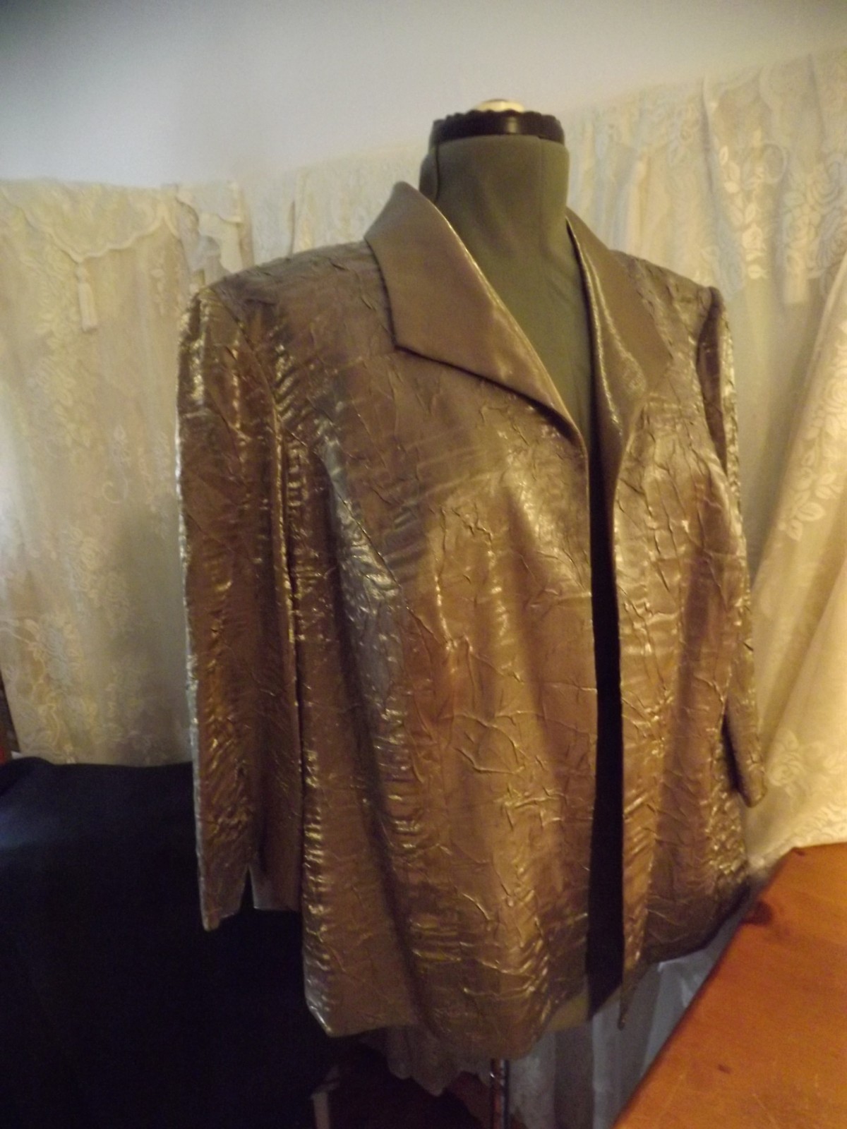 NEW DaViD’S BRiDaL formal DRESS JACKET taupe crinkle PLUS 18W 3/4 SLEEVE NWT