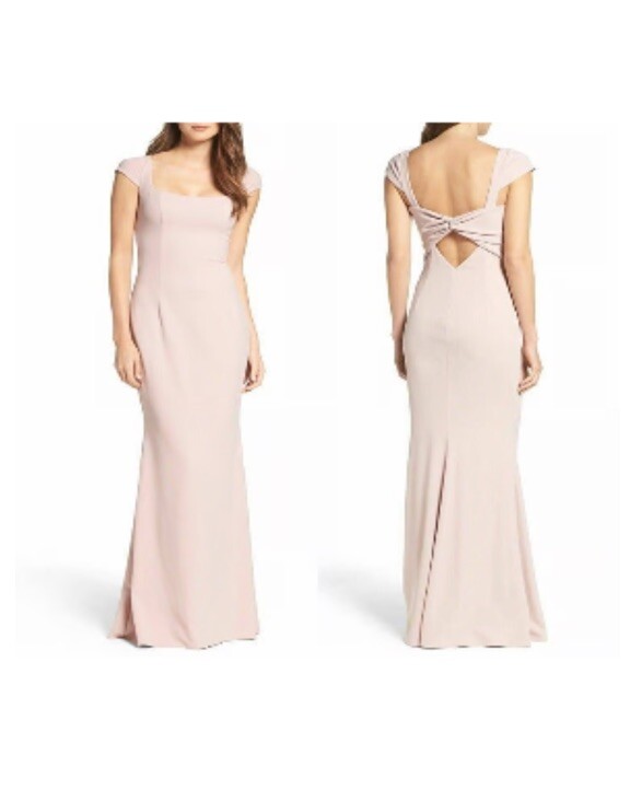 BHLDN Madison Maxi Dress Gown by Katie May Size 10 Pink Nude Grad Dress