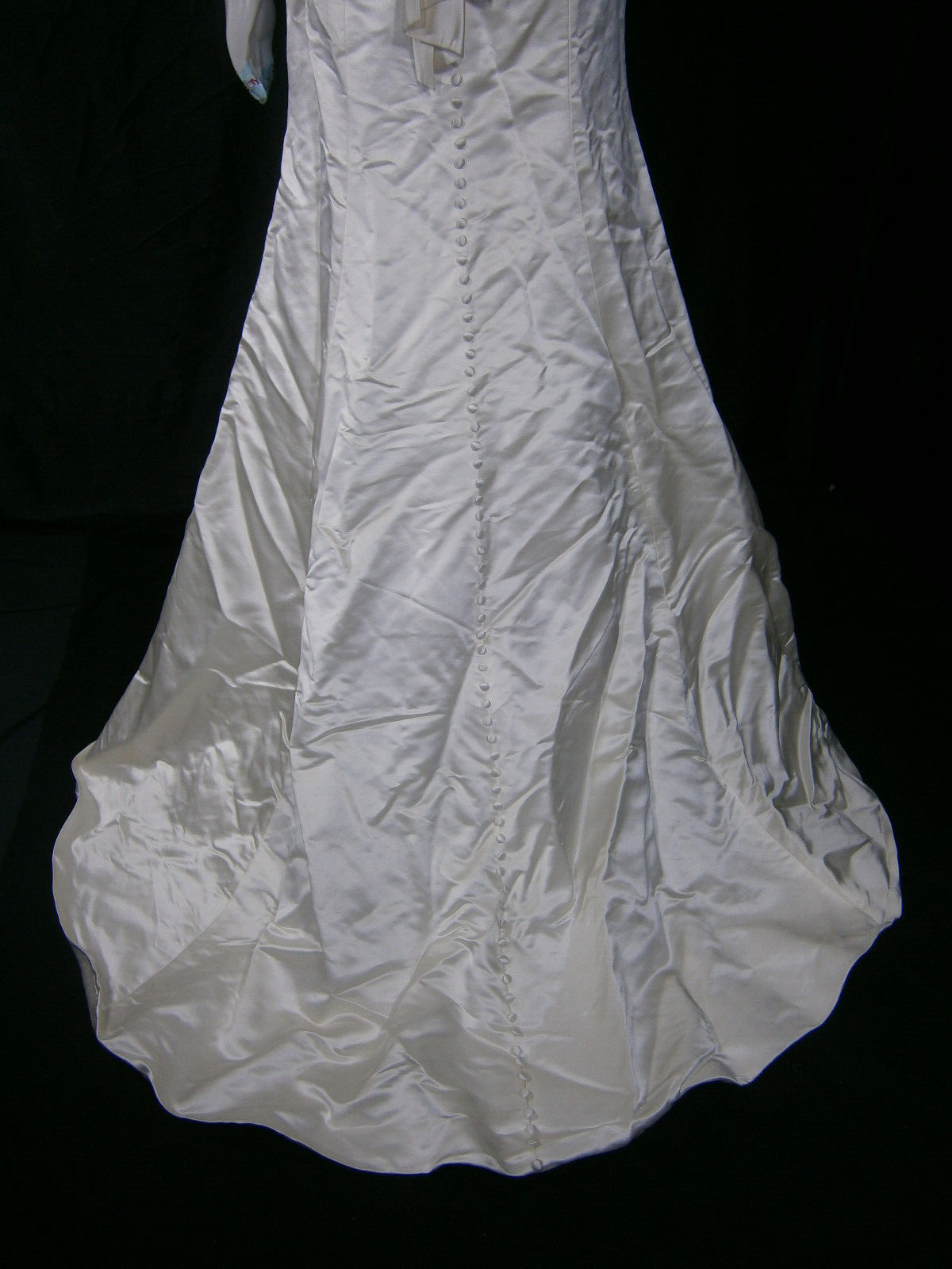 Jenny Yoo Wedding Dress 8 Ivory Silk Strapless Empire Buttons Down Back Bow NWT