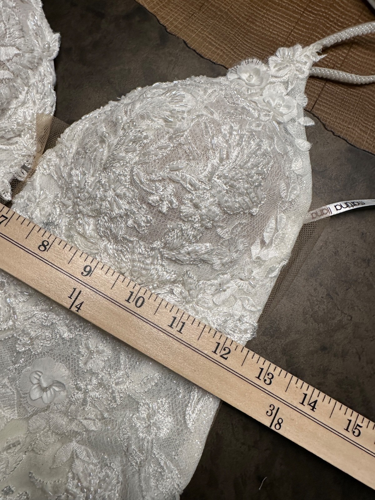 Martina Liana Ivory Lace Wedding Dress 1305 Sz 8 New Never Worn RV $3300
