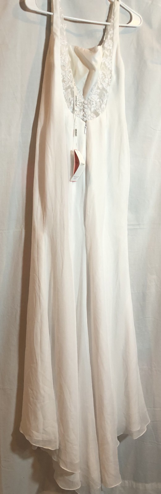 NWT JJ’s House Sz 6 WHITE Wedding Formal Sleeveless Dress 34.50″ Bust LIGHT SPOT
