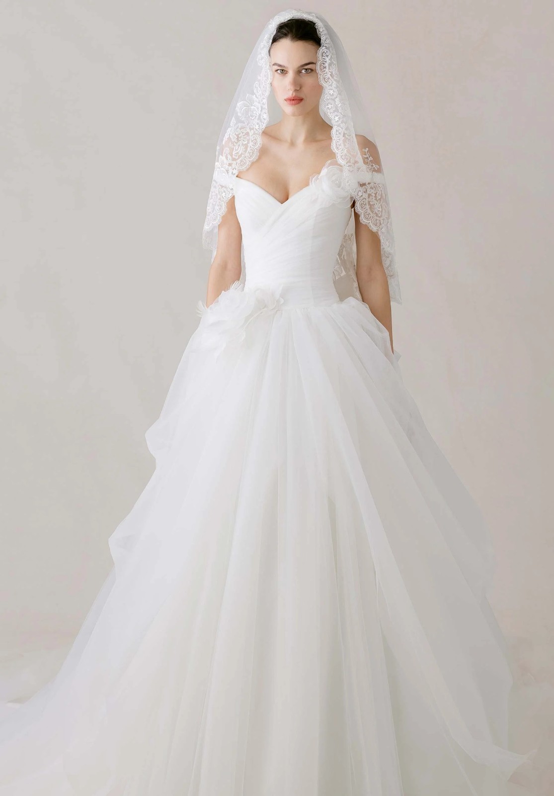 Princess pink ivory tulle wedding dress wedding dress 32-60 off straps n.measurement