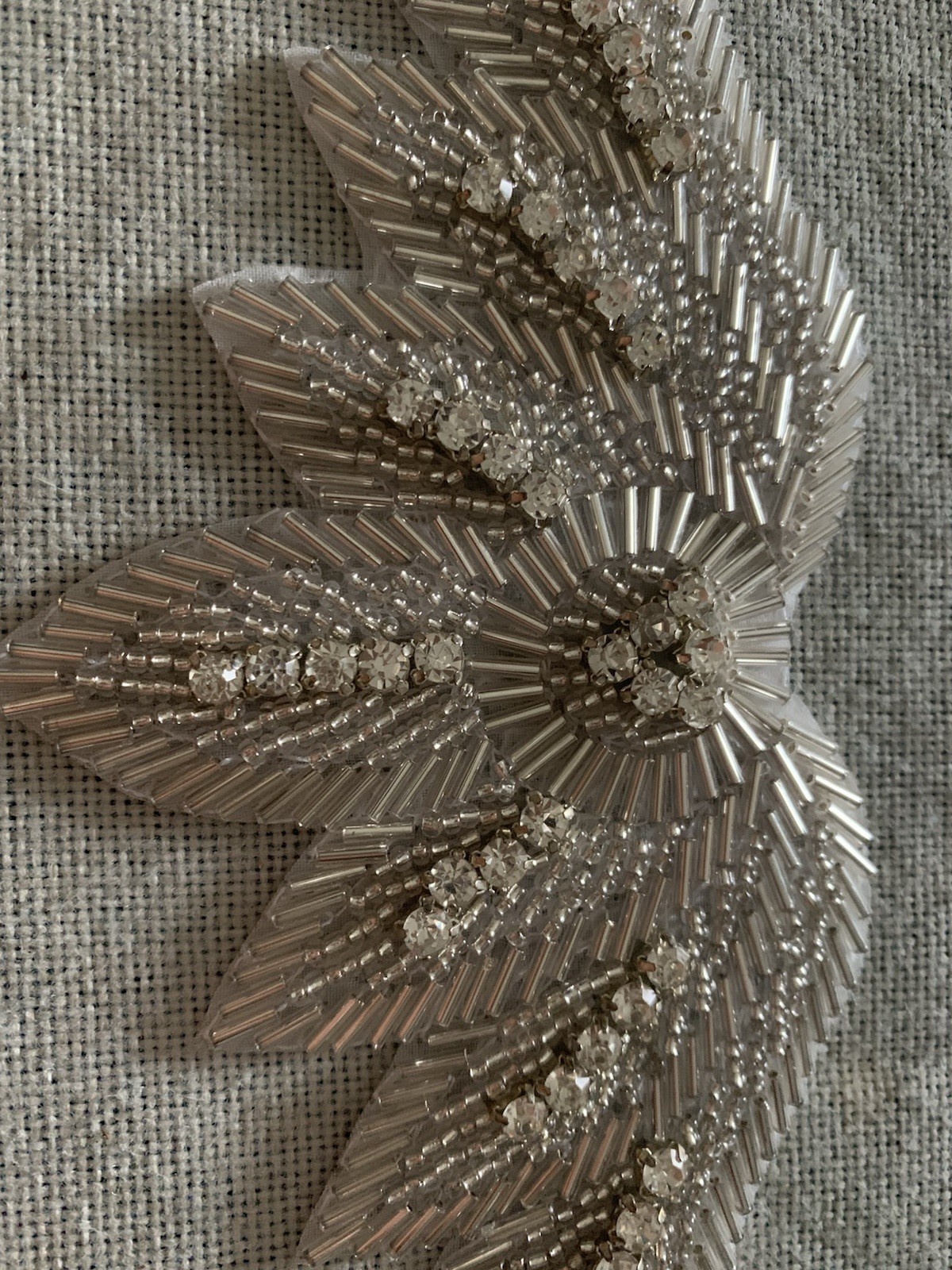 Rhinestone Wing Bridal Dress Costume Decor Crystal Wedding Gown Applique 1 PC