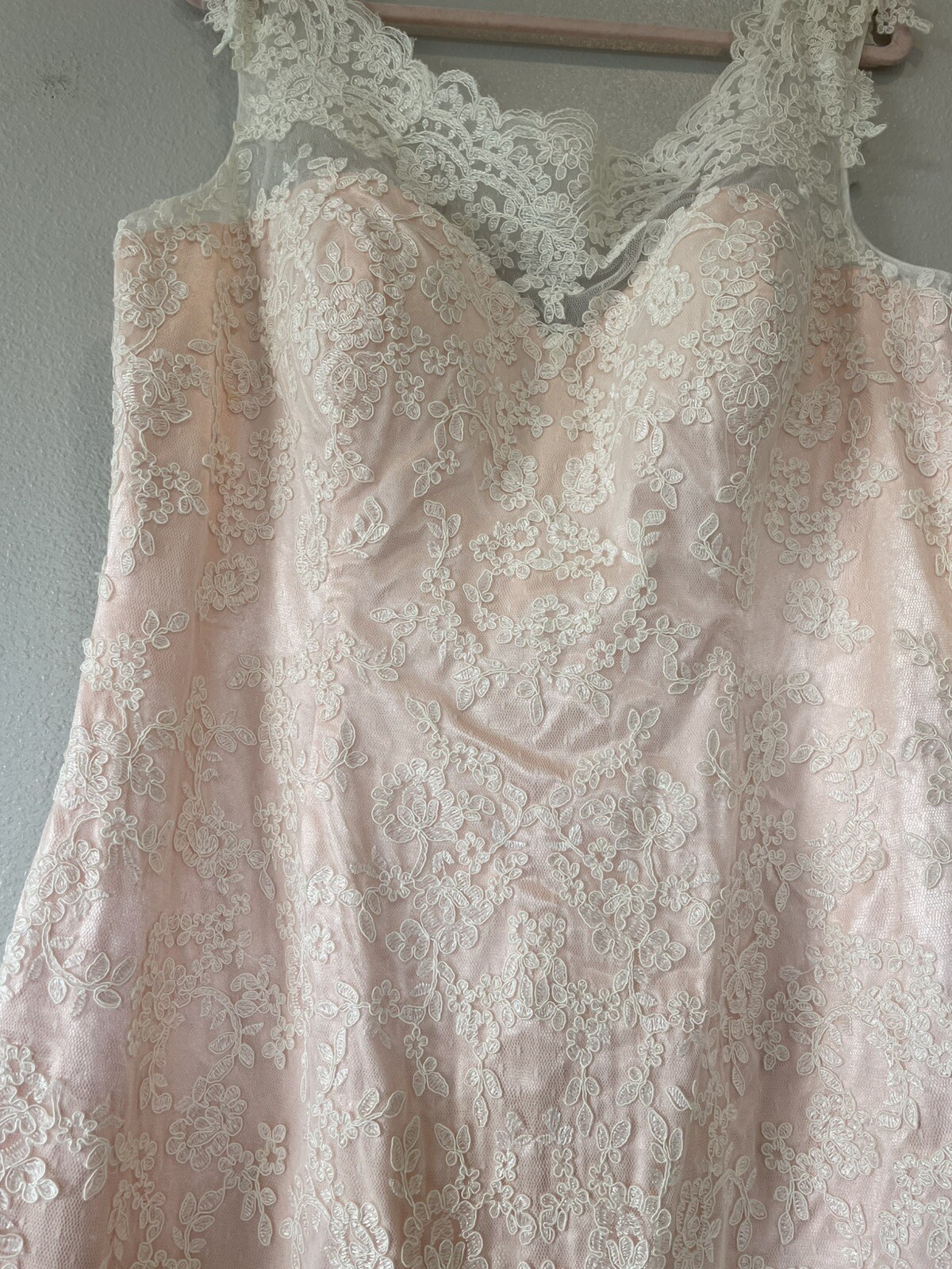 Eureka Wedding Dress Women’s 3XL New With Tags Pink/White Lace Tulle Style 3510