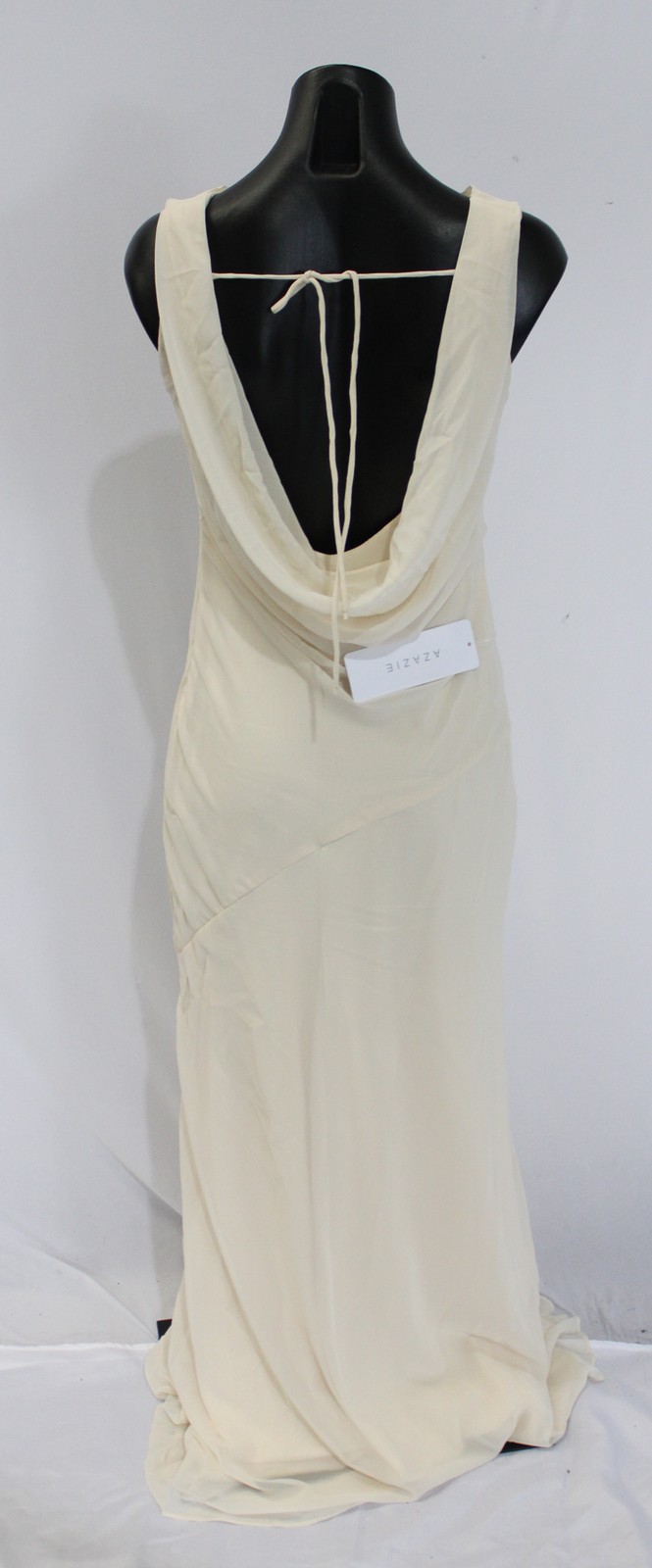 Azazie Women’s Rylina Mermaid Pleated Chiffon Dress AP2 White Alabaster Size: A4