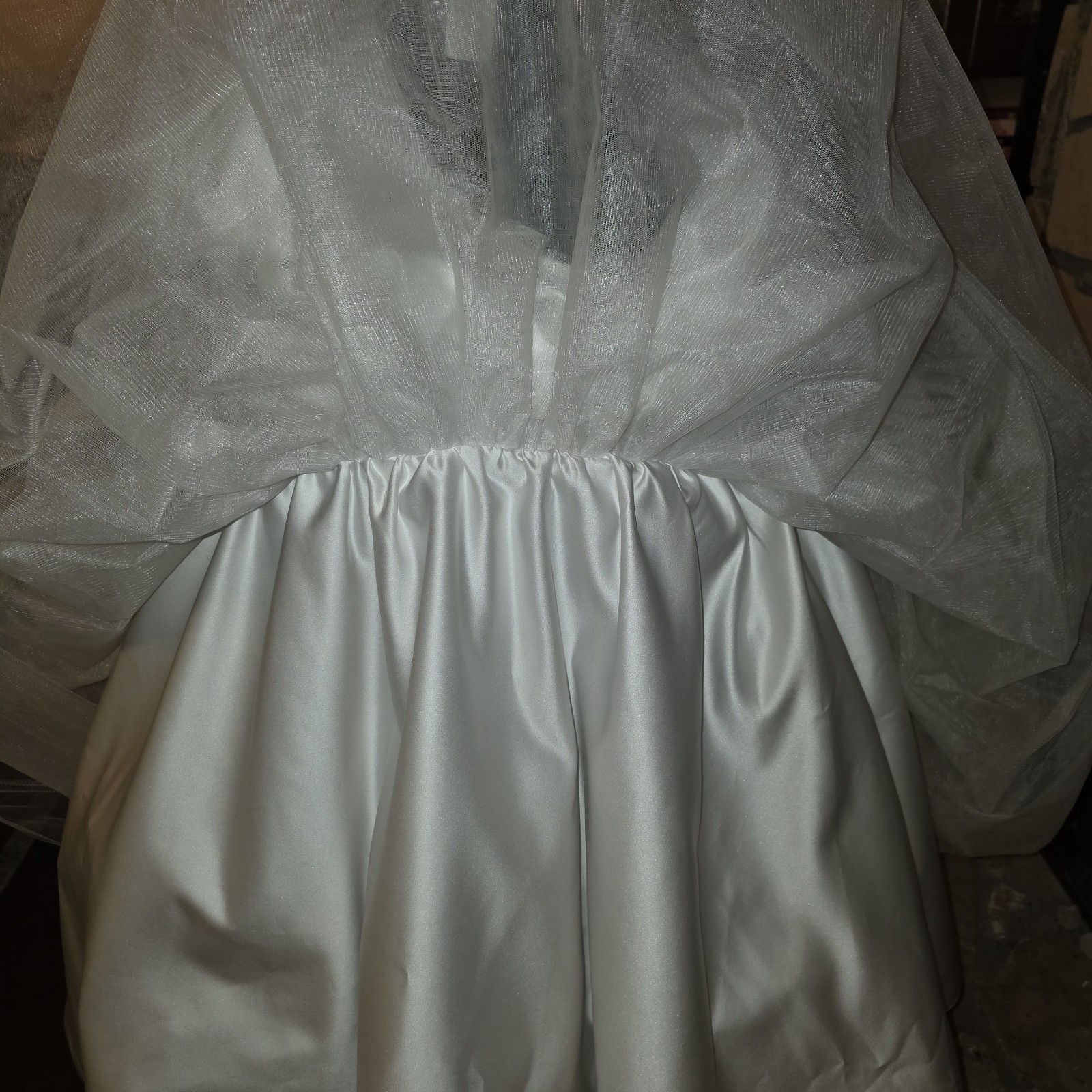 Dolly Couture White Satin Tulle Tea Length Wedding Dress Plus Size 22 Rockabilly