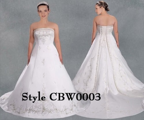 Amy Lee White Wedding Gown w/Silver accents size 12 – New