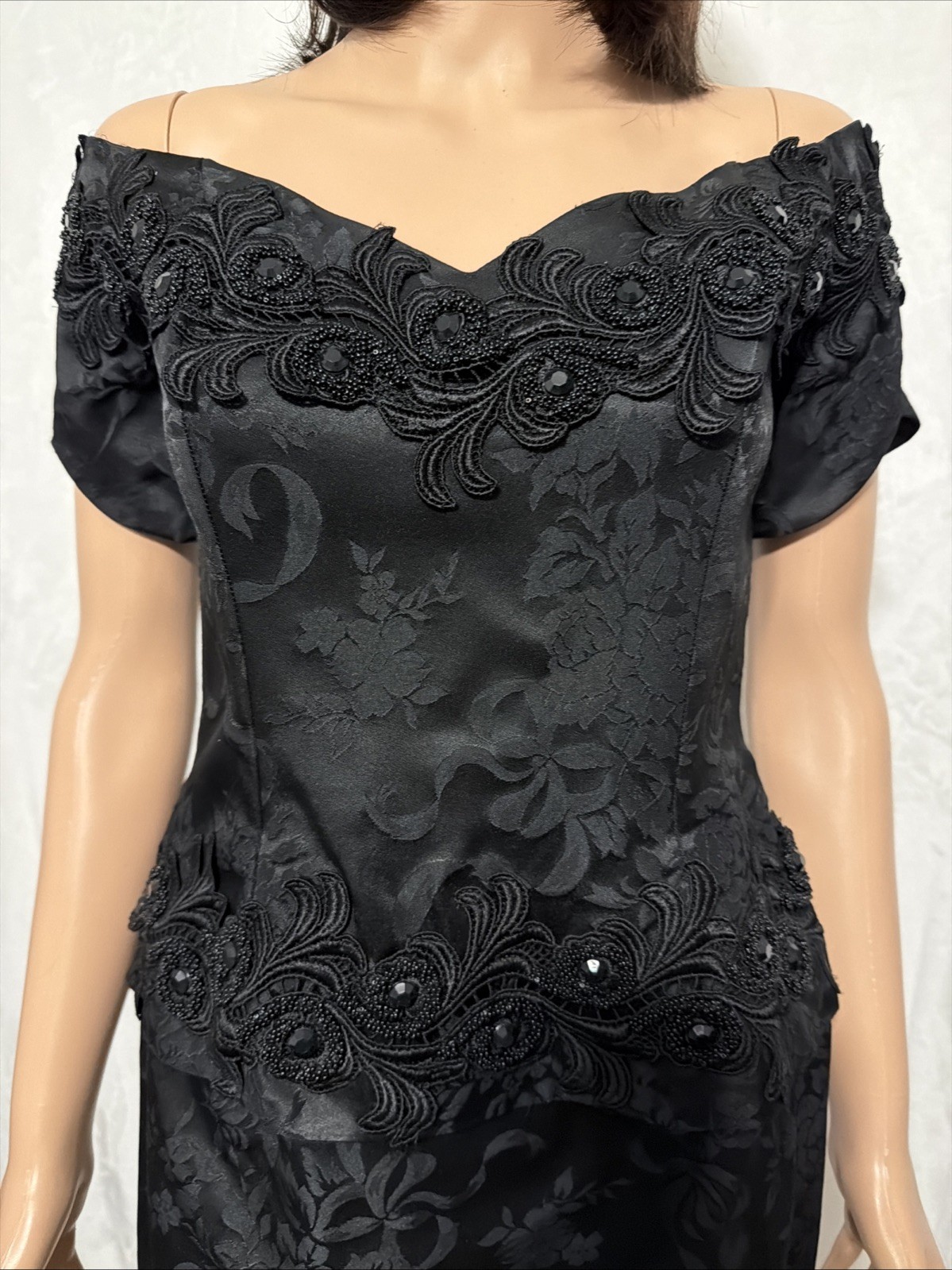 Scott Mcclintock VTG Classy Off Shoulder Little Black Dress Cocktail Event 8