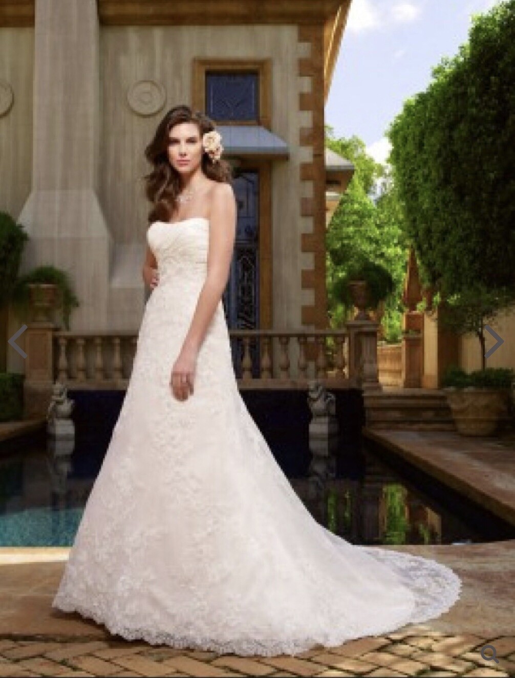 Casablanca White Bridal Gown and Veil Size 8 NWT