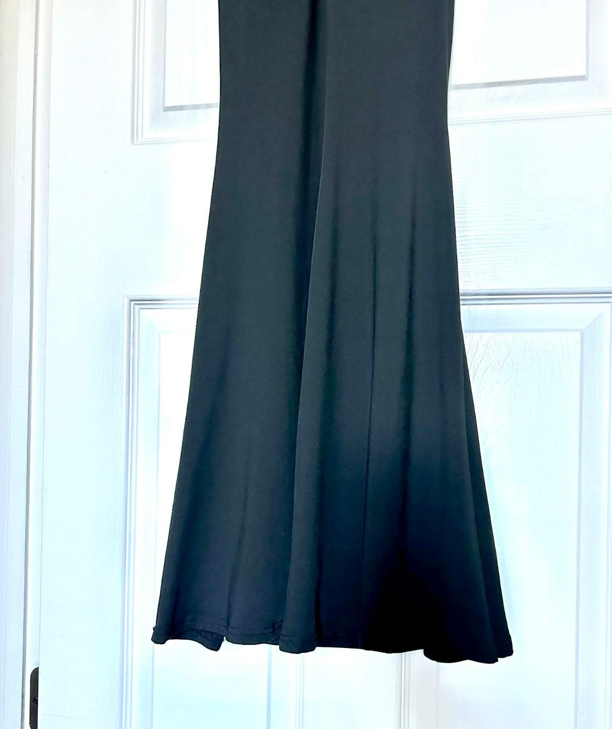 Elegant Long Black Mermaid-Style Gown with Ruching; Wedding Guest, Black-Tie