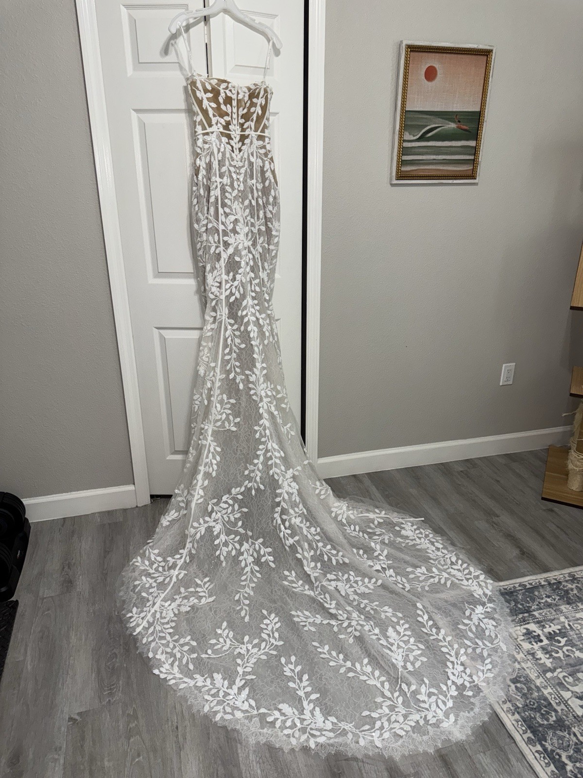 White Lace Wedding Dress PEN LIV NOT ALTERED! Size US6