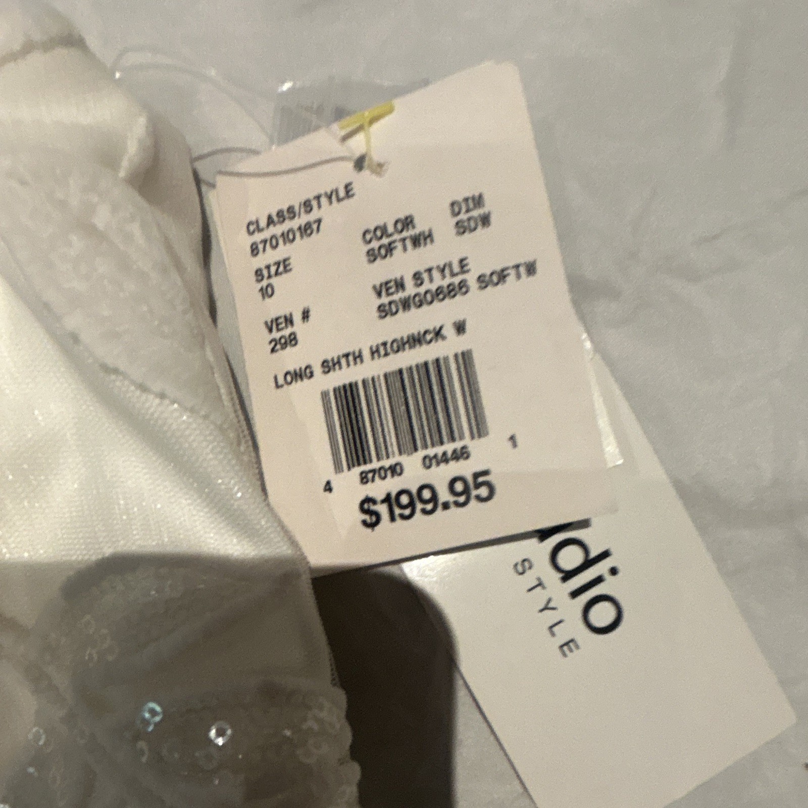 David’s Bridal Halter A-Line Satin Full-Length Beaded Wedding Dress 10