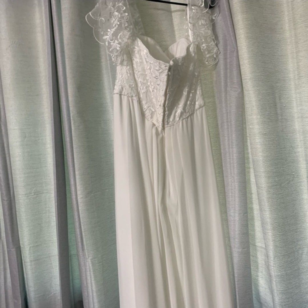 Morilee Madeline Gardner Ivory Off-Shoulder Sweetheart Lace A-Line Boho Gown