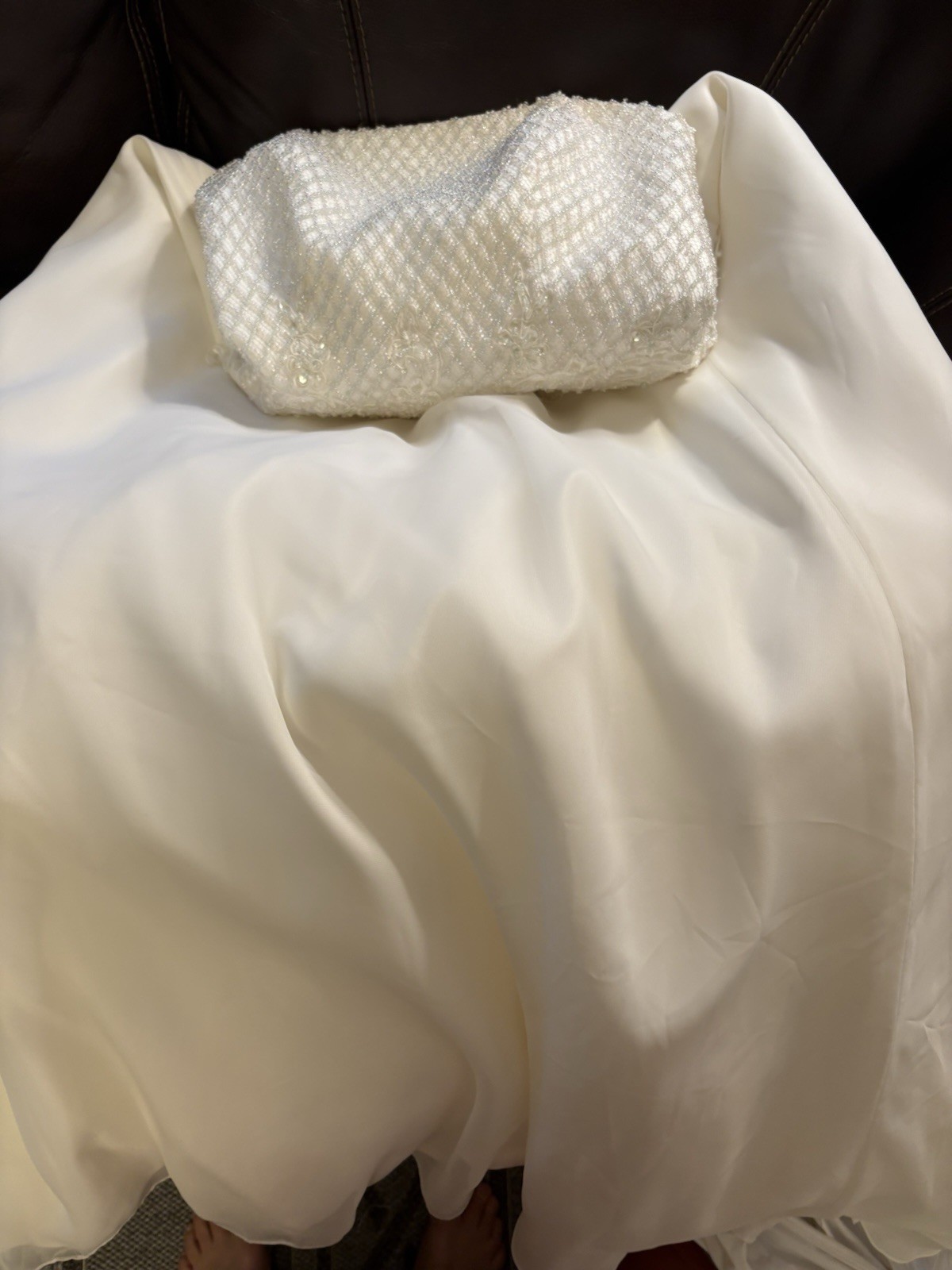 Stunning Bridal Gown W Beautiful Beaded Bodice, Strapless/never Worn Style, S 6
