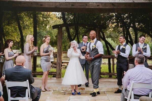 David’s Bridal A-Line, Tea Length, Sleeveless Wedding Dress with Lace Jacket