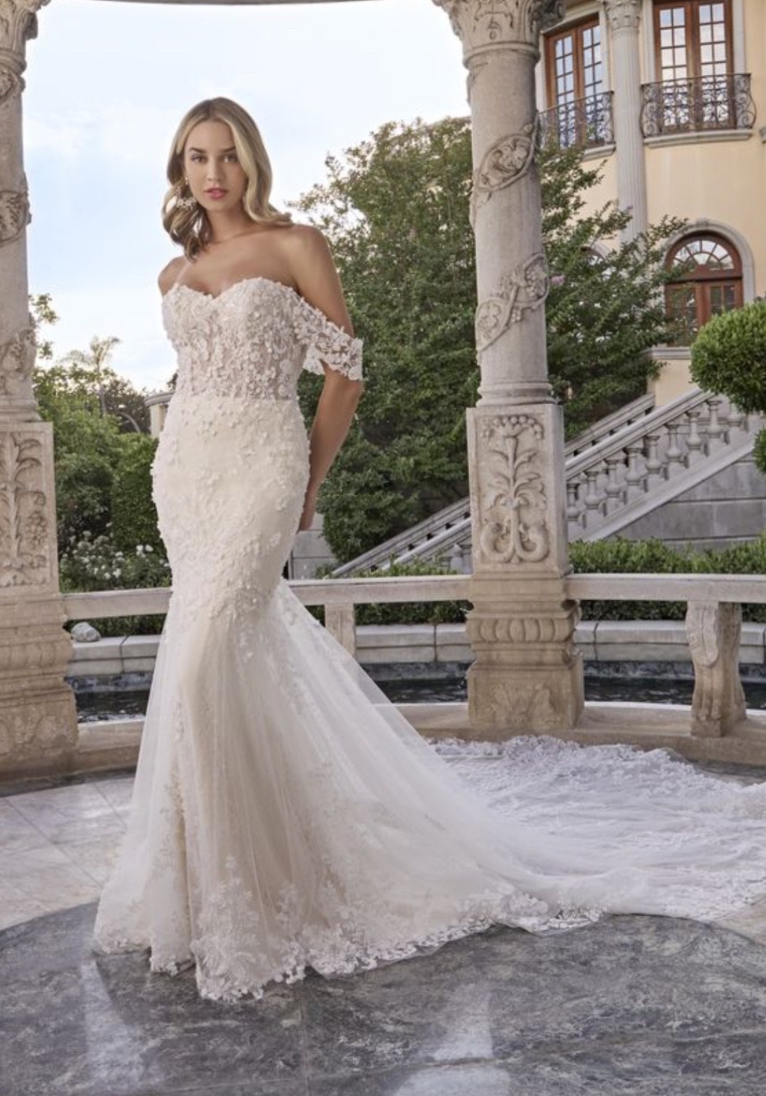 wedding dress casablanca 2507 size 12 ivory nude