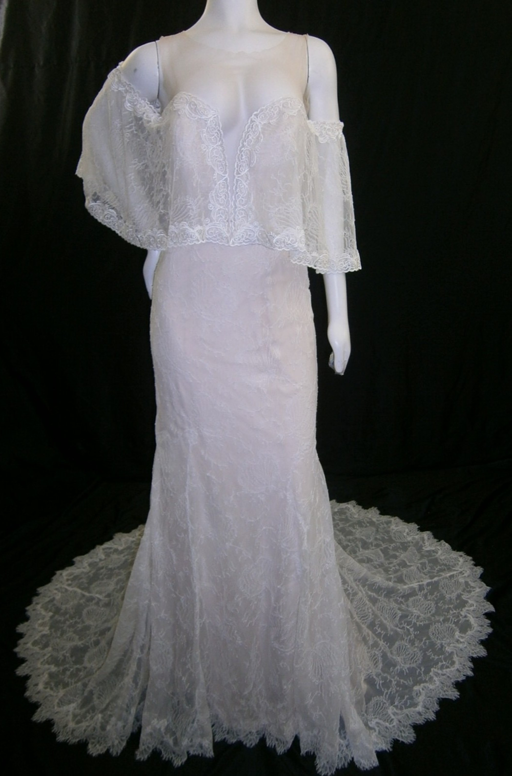 Eddy K MD280 Wedding Dress Ball Gown 6-10 Ivory Champagne Lace BOHO NWT $1,600