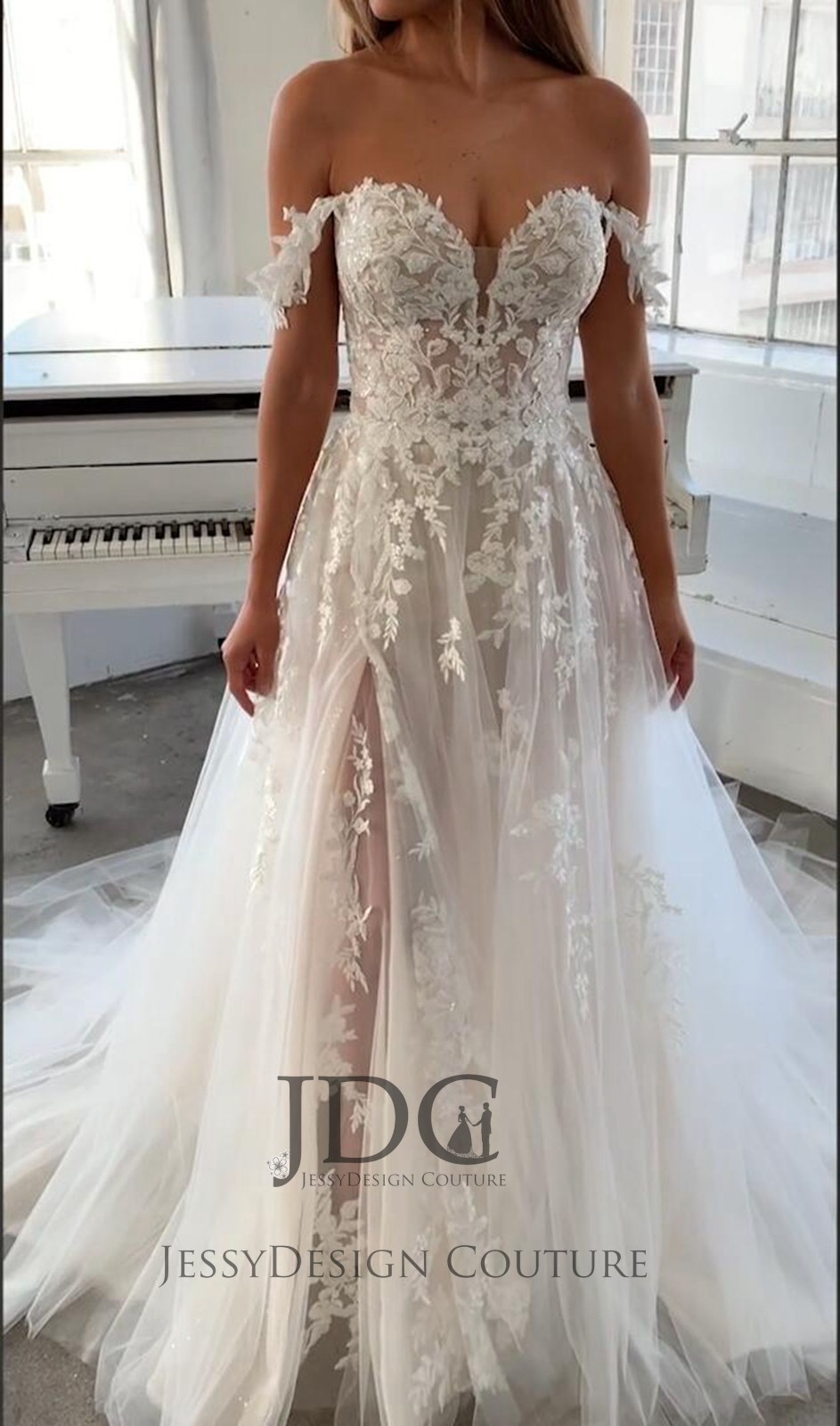 Illusion Lace Wedding Dress Bridal Gown 32-60 Plus Size Buttons Slit Beaded