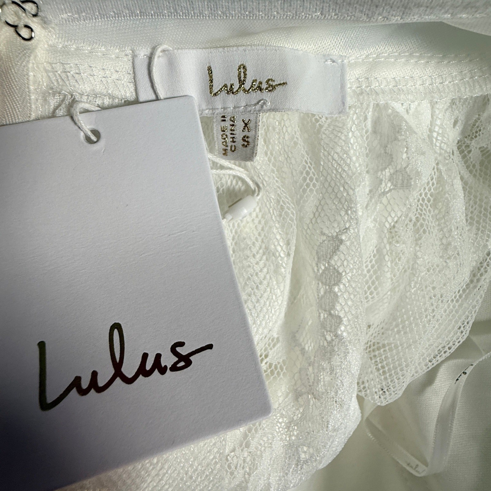 Lulus Winslet White Satin Sheer Hem Strapless Maxi Dress Satin & Lace Bridal XS