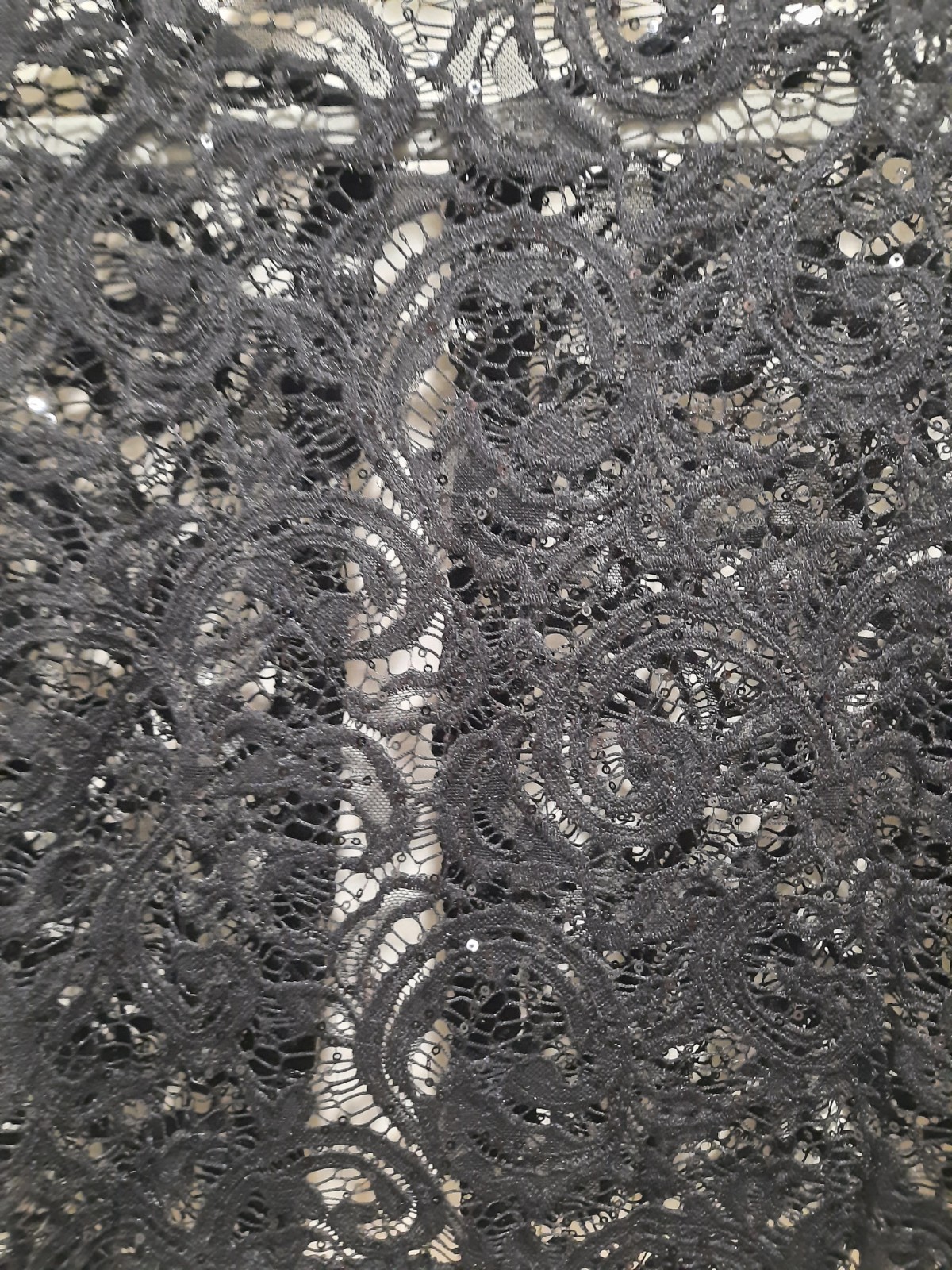 RNstudio Size Medium Formal Black Lace Sequence Shrug Wedding Nice Pretty