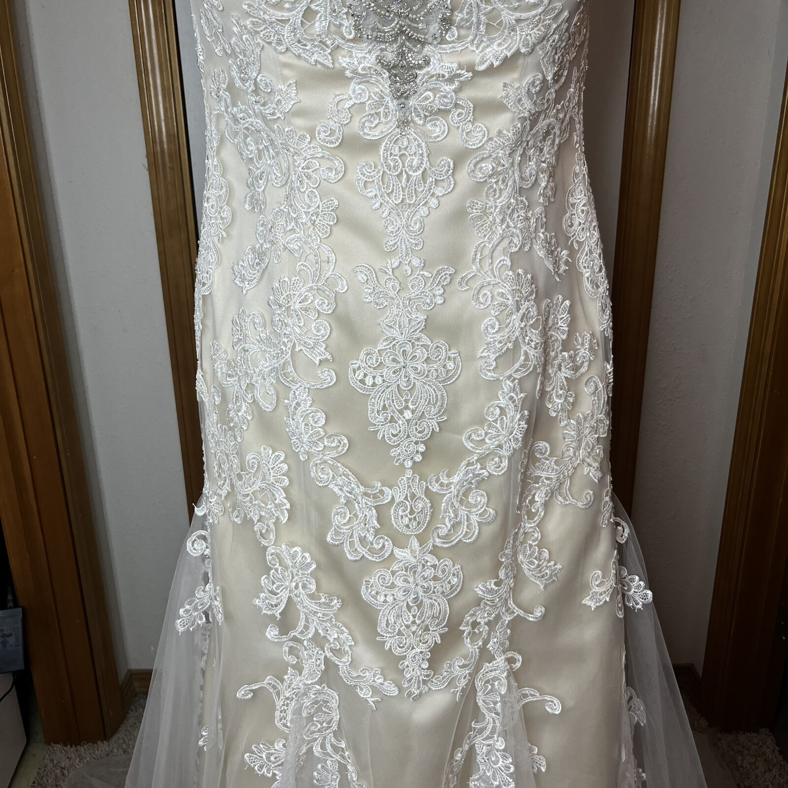 Casablanca Bridal Gown Lotus In Champagne / Ivory/ Silver Size 18 Style 2242