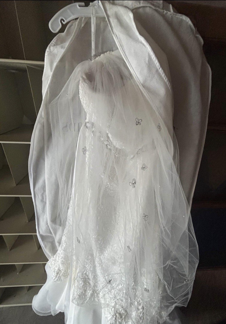 Galina Signature Strapless Mermaid Davids Bridal Wedding Dress 14 Lace Swg400