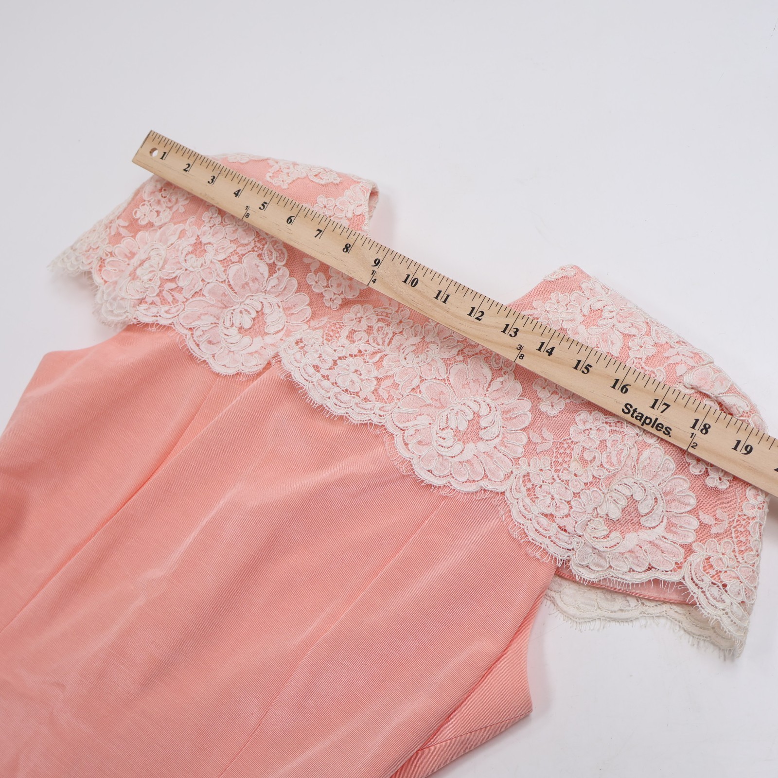 Vintage Two Piece Watters & Watters Women 10 Peach Jacket Skirt Suit
