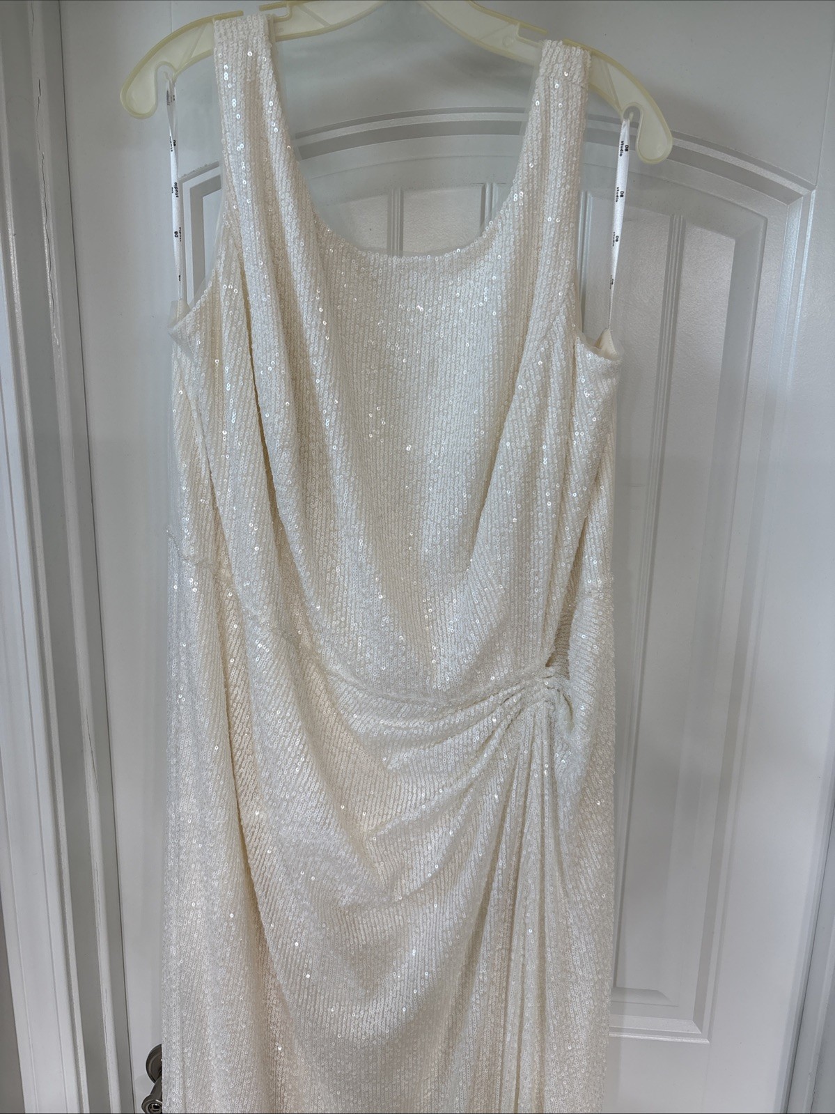 David’s Bridal Sequin A-line Scoop-Back Sequin Wedding Dress In Ivory