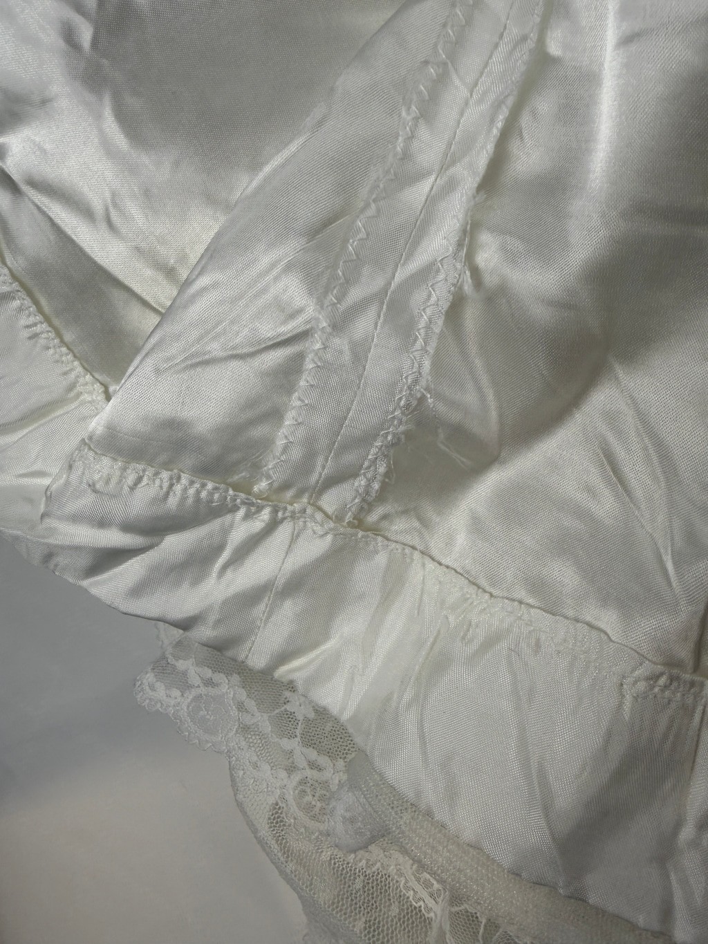 Vintage 70’s Tiered Lace High Neck Wedding Dress Ivory Handmade Boho size S