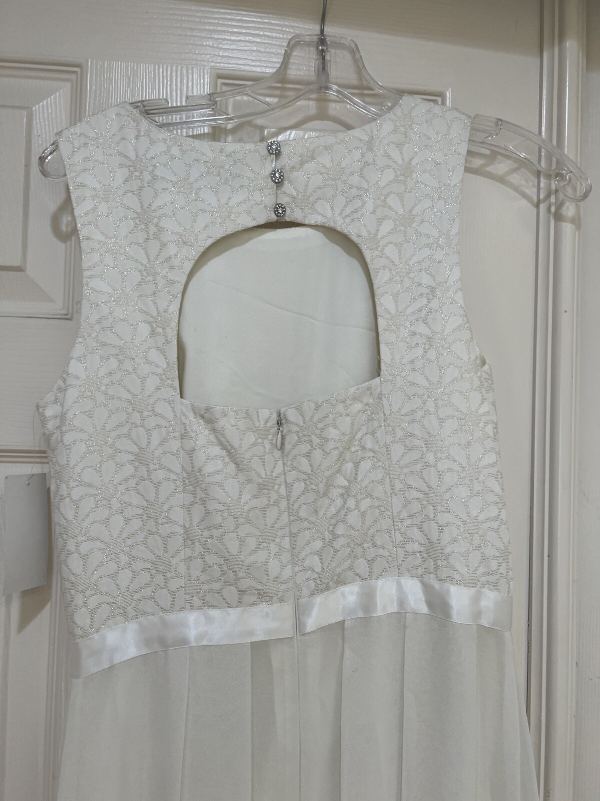 Tahari 2 PIECE White Metallic DRESS & JACKET MOTHER OF BRIDE FORMAL COCKTAIL 4