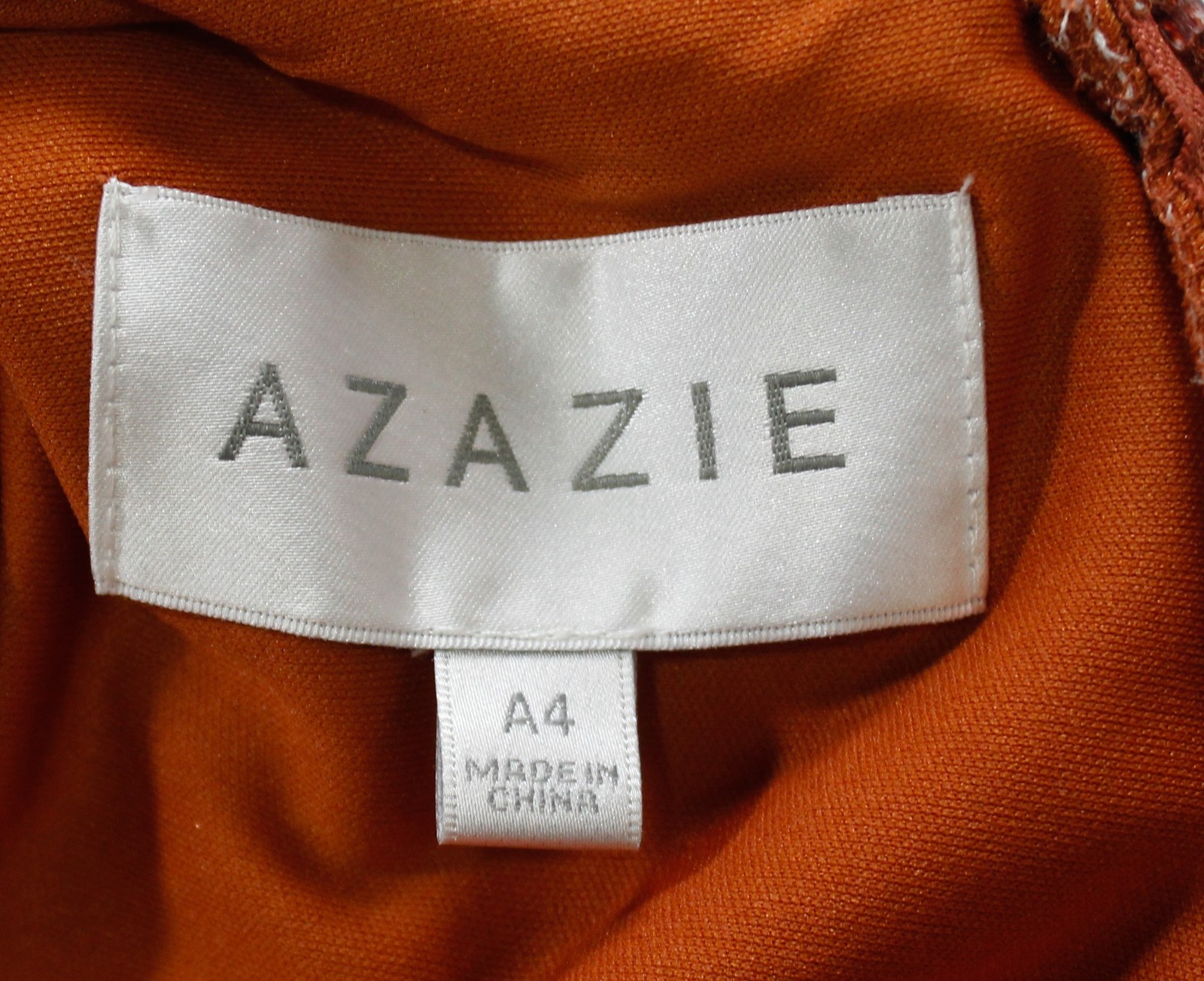 Azazie Women’s Leonia A-Line Long Sleeve Velvet Dress AP2 Burnt Orange Size: A4