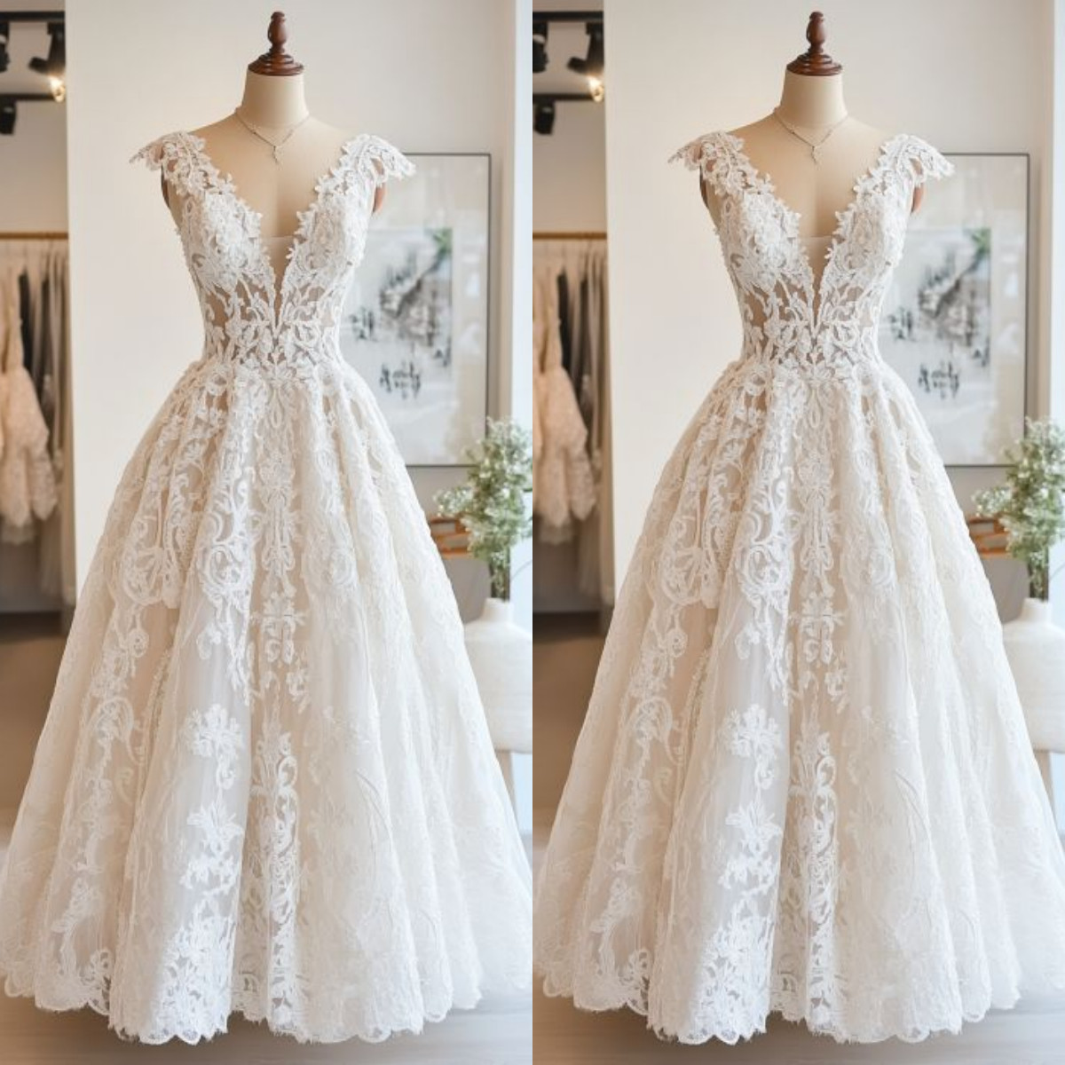 Beach Boho Wedding Dresses Short Sleeves A Line Lace White Ivory Bridal Gowns